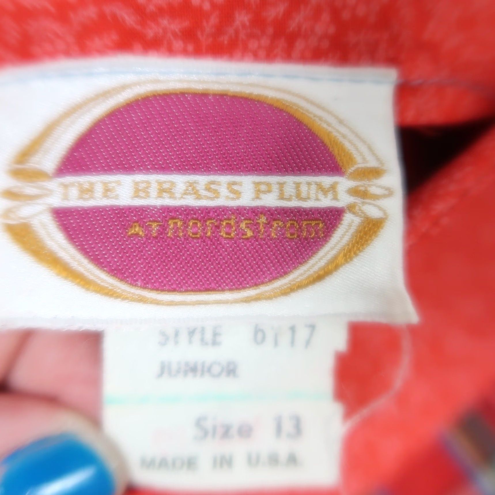 Vintage VINTAGE Brass Plum Maxi Dress 80s Red Plaid Floral Prairie 13 Cotton Bohemian Size 13 Women Size XL / US 12-14 / IT 48-50 - 5 Thumbnail