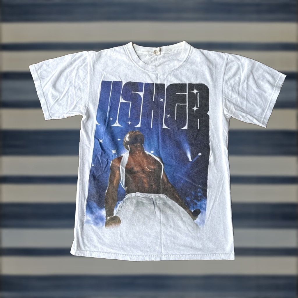 Anvil VINTAGE Usher OMG Concert Tour 2011 T-Shirt Small Shirt Mens White Cotton Graphic Print 2010-2019 Music OMG Profile Size US S / EU 44-46 / 1 - 1 Thumbnail