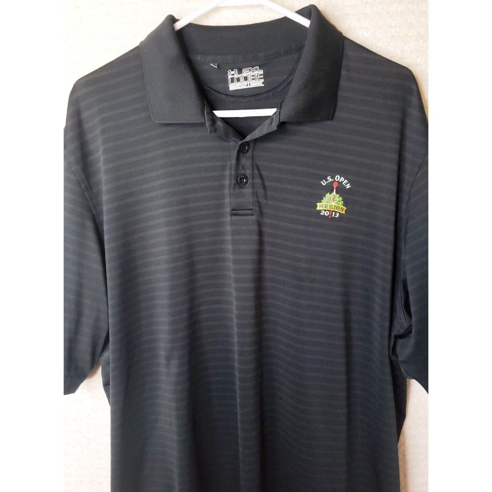 Under Armour Under Armour Shirt Men's 2XL Black Striped Loose Fit U.S. Open Merion 2013 Size US XXL / EU 58 / 5 - 2 Thumbnail