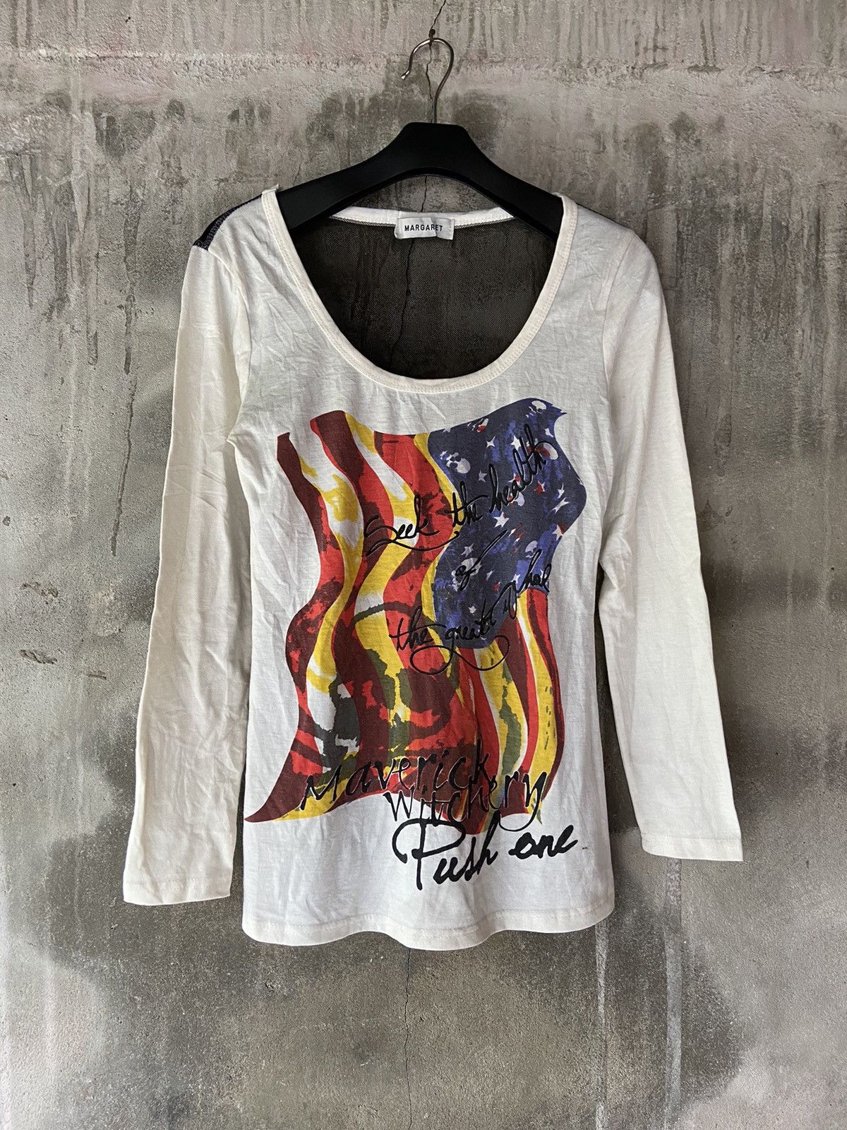image of Hysteric Glamour x If Six Was Nine Japanese Margaret Art Long Sleeve in Black/White (Size Small)