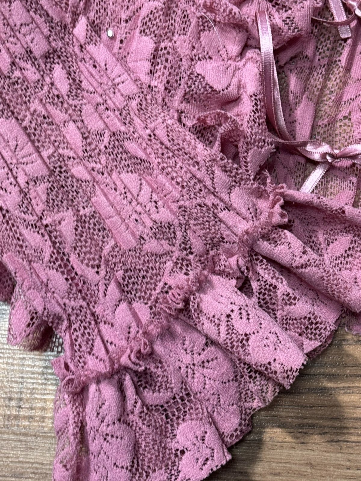 Vintage VINTAGE 2000s LACE WITH RUCHES BLOUSE Size S / US 4 / IT 40 - 8 Thumbnail