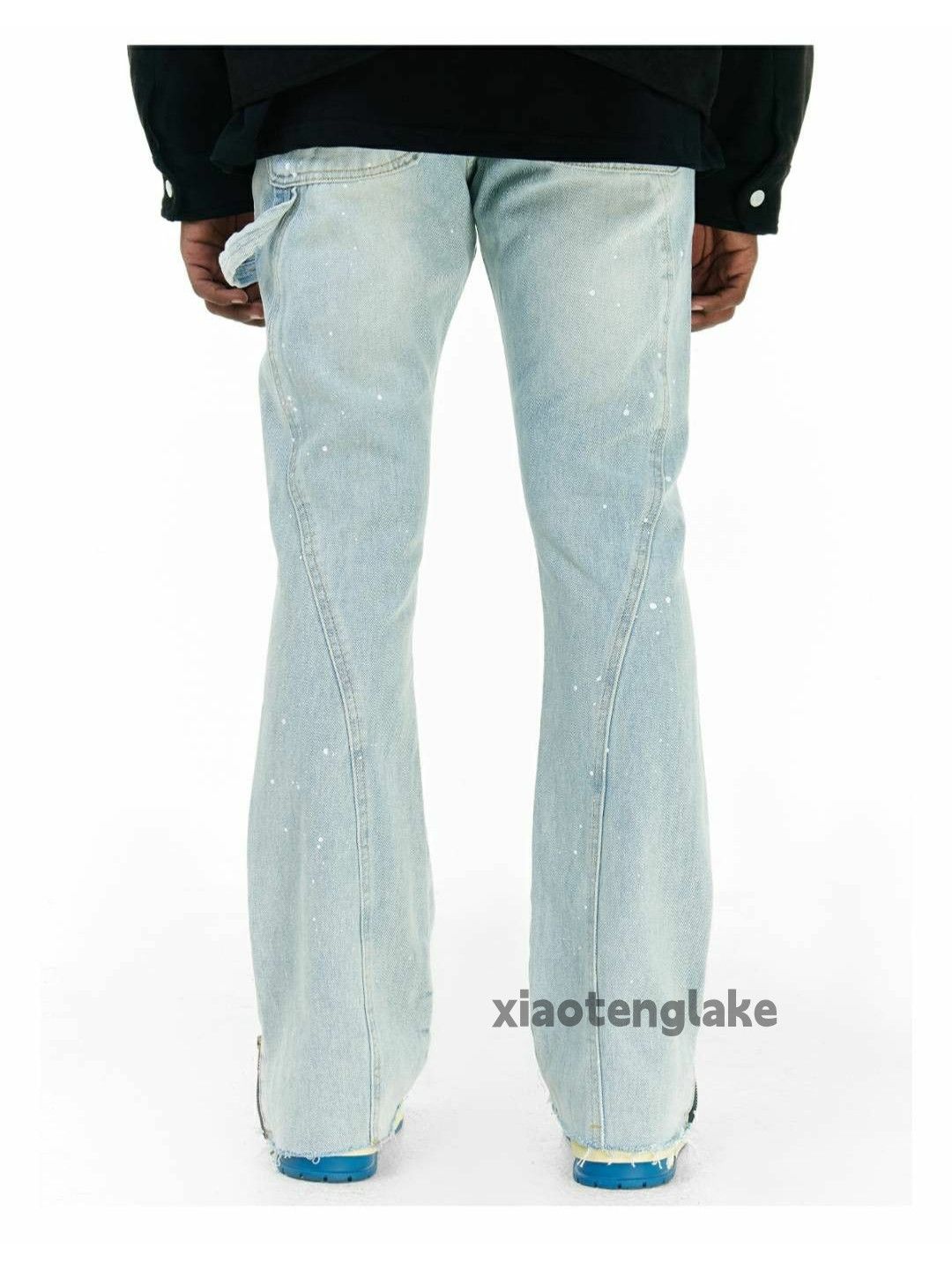 Jean × Vintage washed faded patchwork carpenter paint flared jeans Size US 30 / EU 46 - 1 Thumbnail
