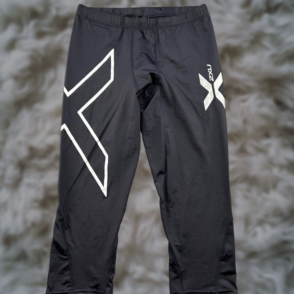 2XU 2XU Mens Compression Pants Black Medium 7/8 Elite Sport Spandex Tights Capri Size US 31 - 1 Thumbnail