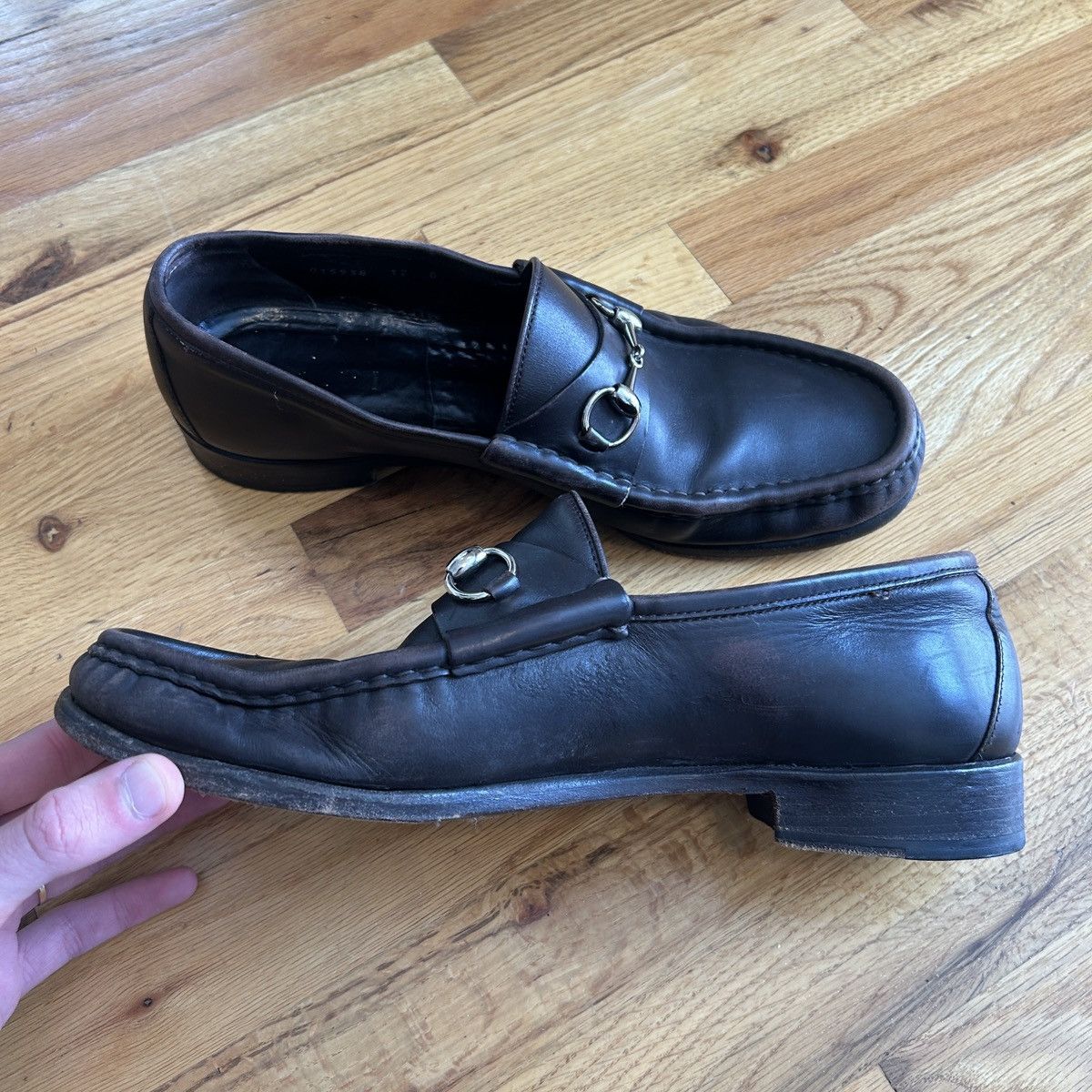 Vintage Gucci Brown Leather Horsebit Loafers