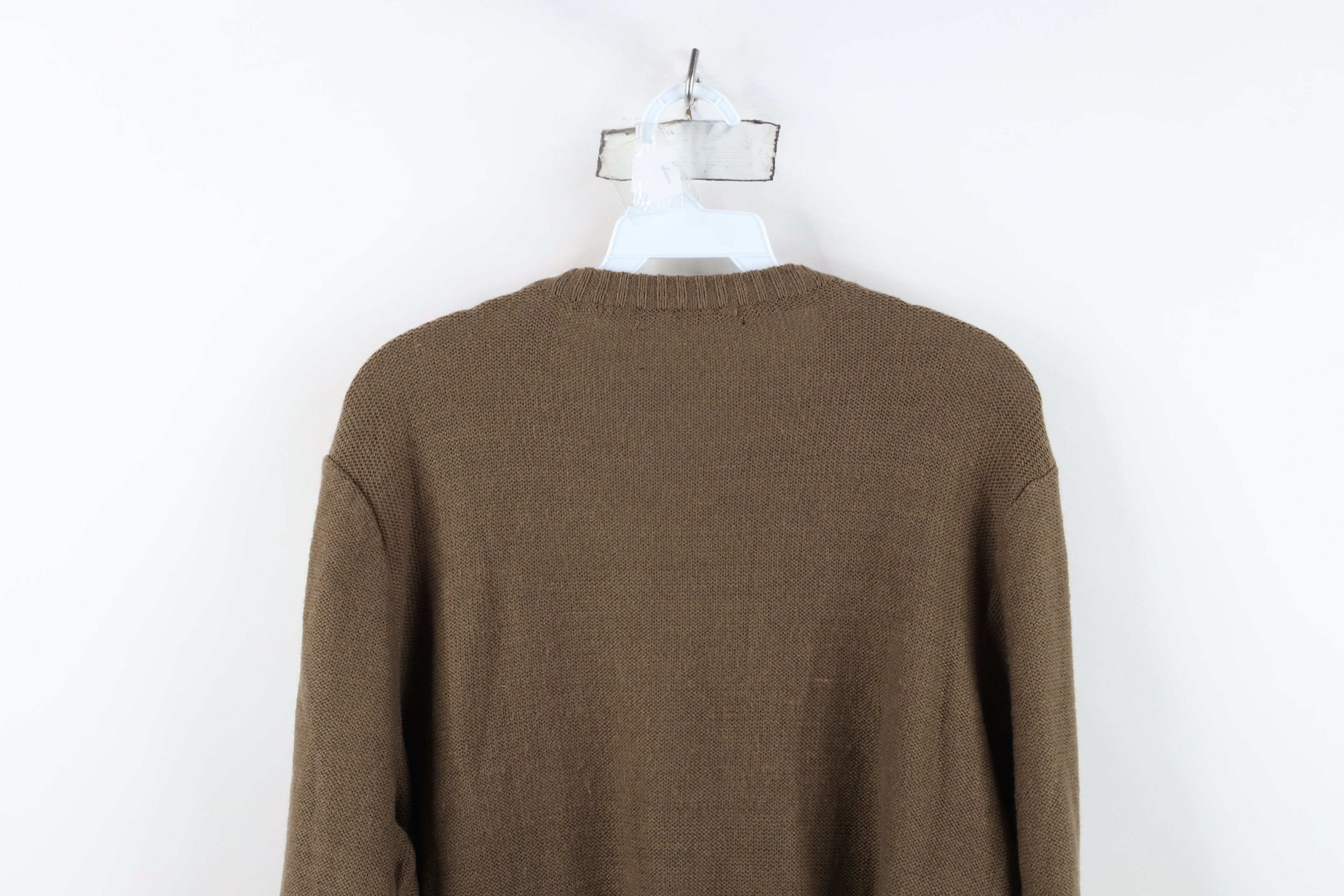 Vintage Vintage 90s Streetwear Checkered Knit Crewneck Sweater Brown Size US XL / EU 56 / 4 - 12 Thumbnail