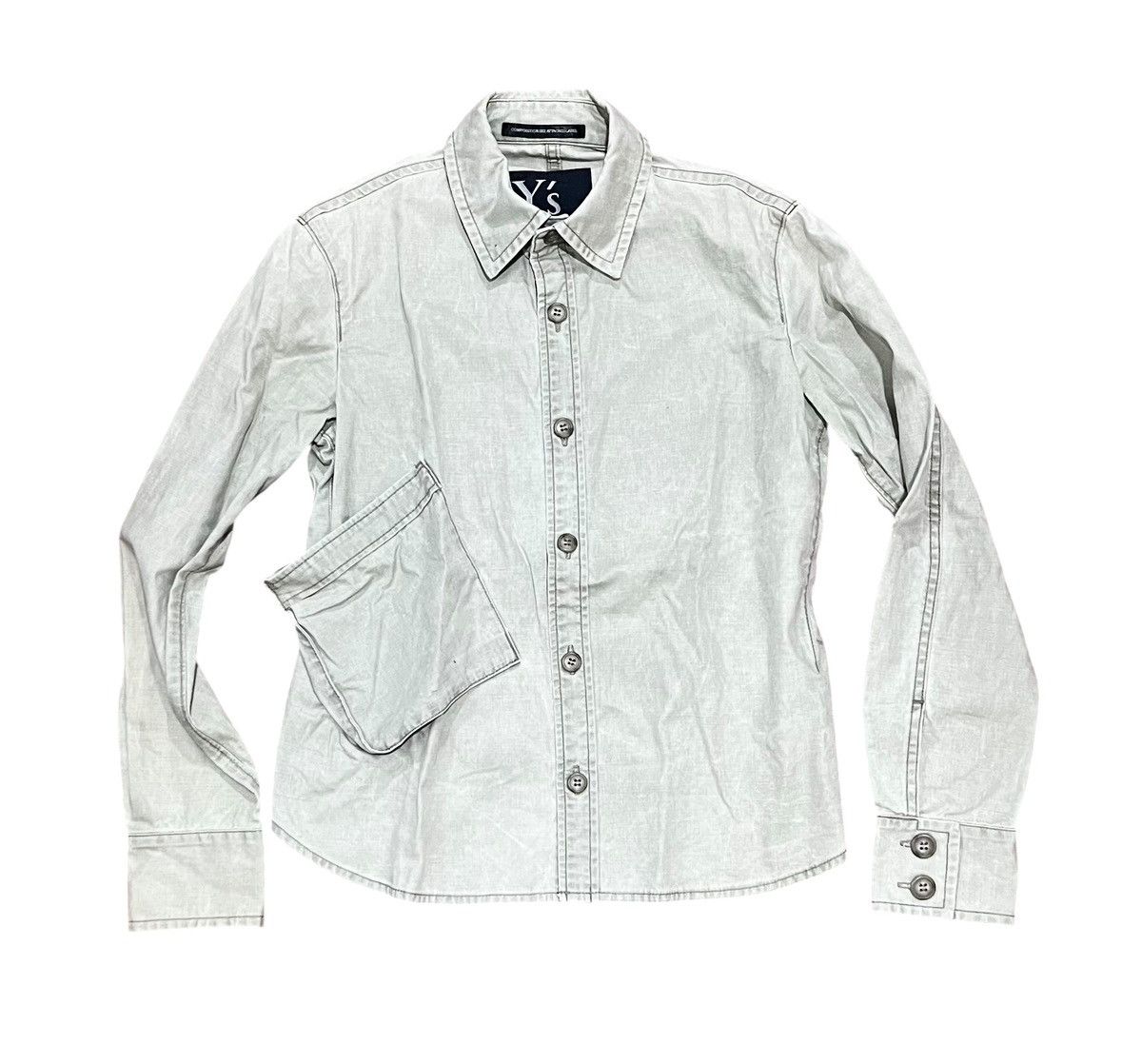 Yohji Yamamoto Yohji yamamoto y’s broken white washed button up shirt Size US S / EU 44-46 / 1 - 1 Thumbnail