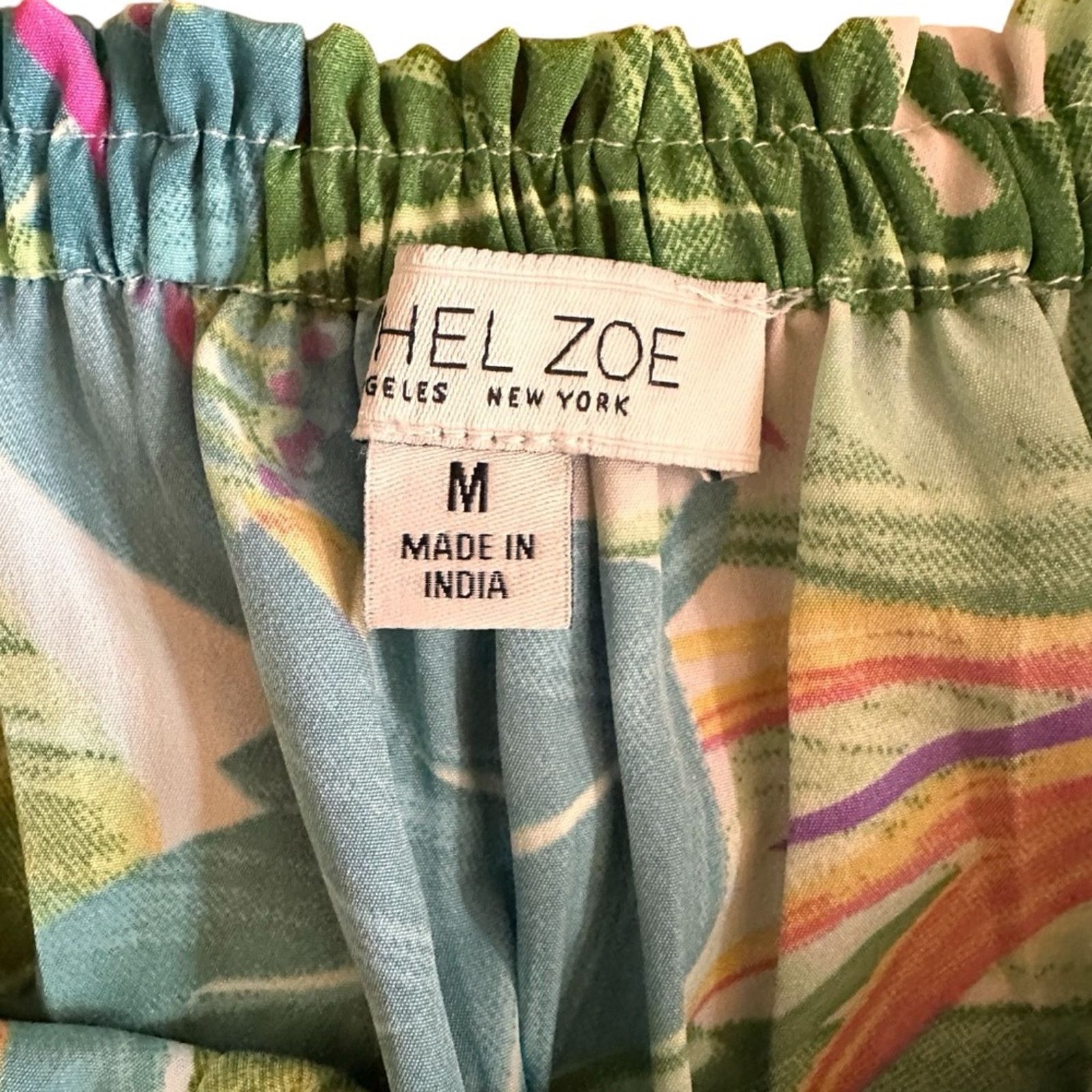 Rachel Zoe Rachel Zoe Tropical Off-the-Shoulder Crop Blouse Green/Blue Size M / US 6-8 / IT 42-44 - 4 Thumbnail
