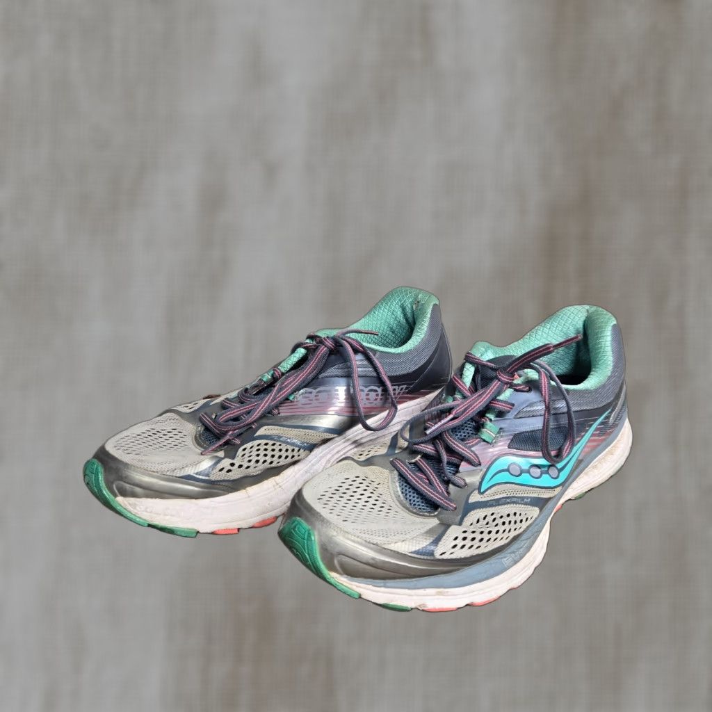 Saucony Saucony Guide 10 Running Shoes Women S10350-5 Size 10 Grey Pink Teal Everun Guide 10 Womens Shoes Size US 8 / IT 38 - 1 Thumbnail