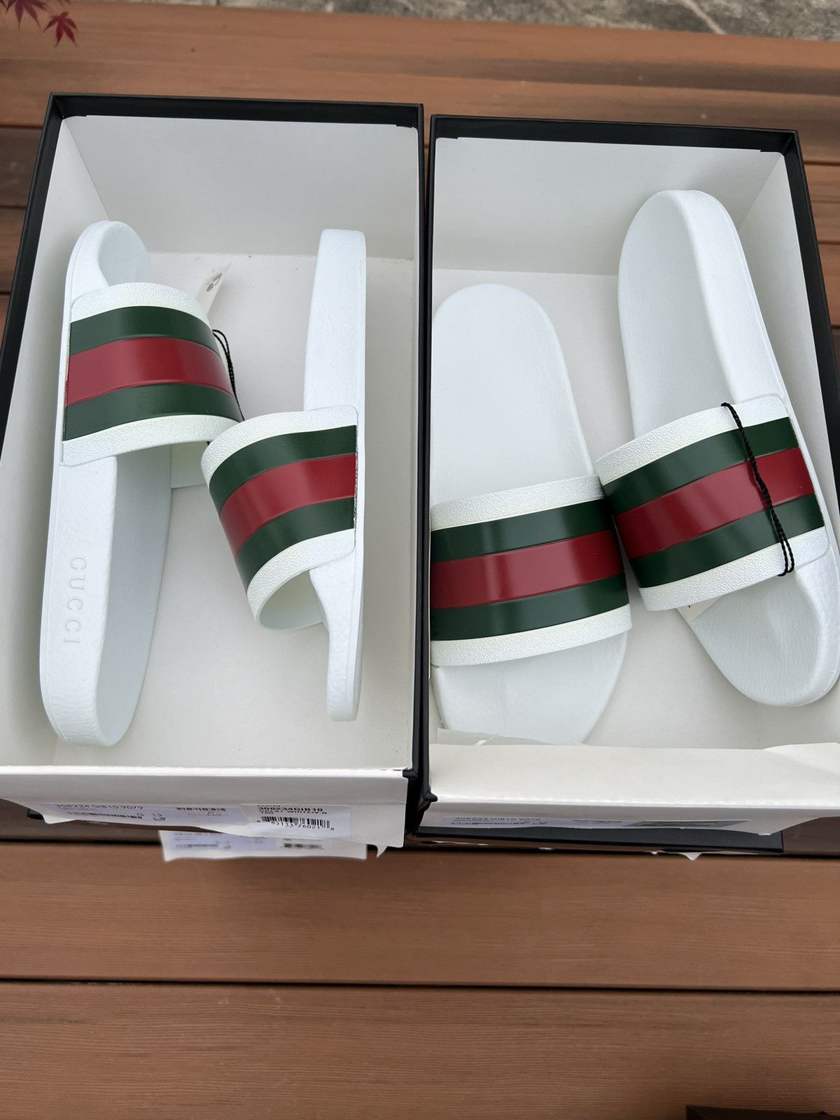 Gucci Gucci Slides flip flops white pursuit size 13 Grailed