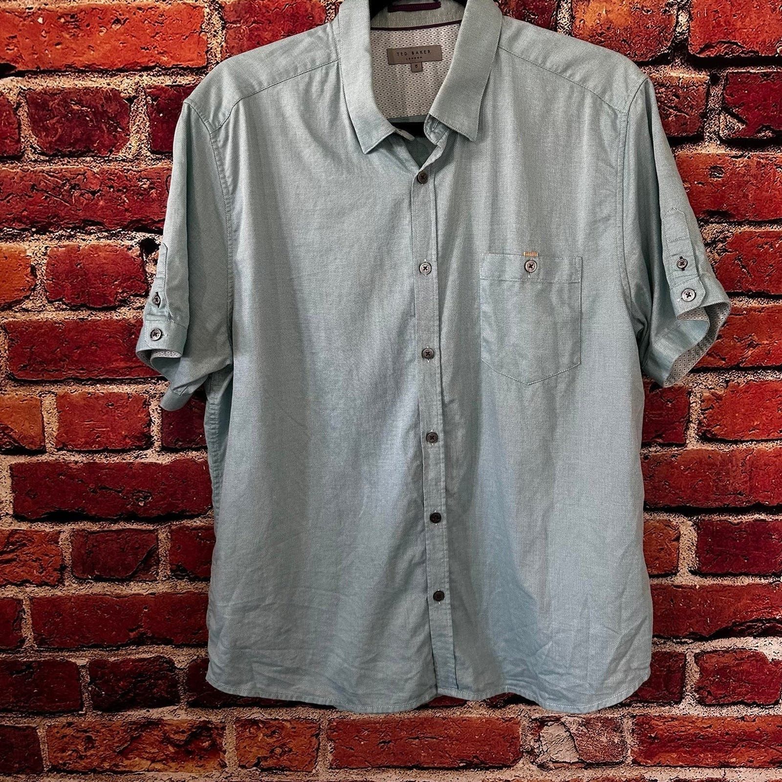 Ted Baker Mens ted baker, short sleeve button down size 5 Size US L / EU 52-54 / 3 - 2 Thumbnail