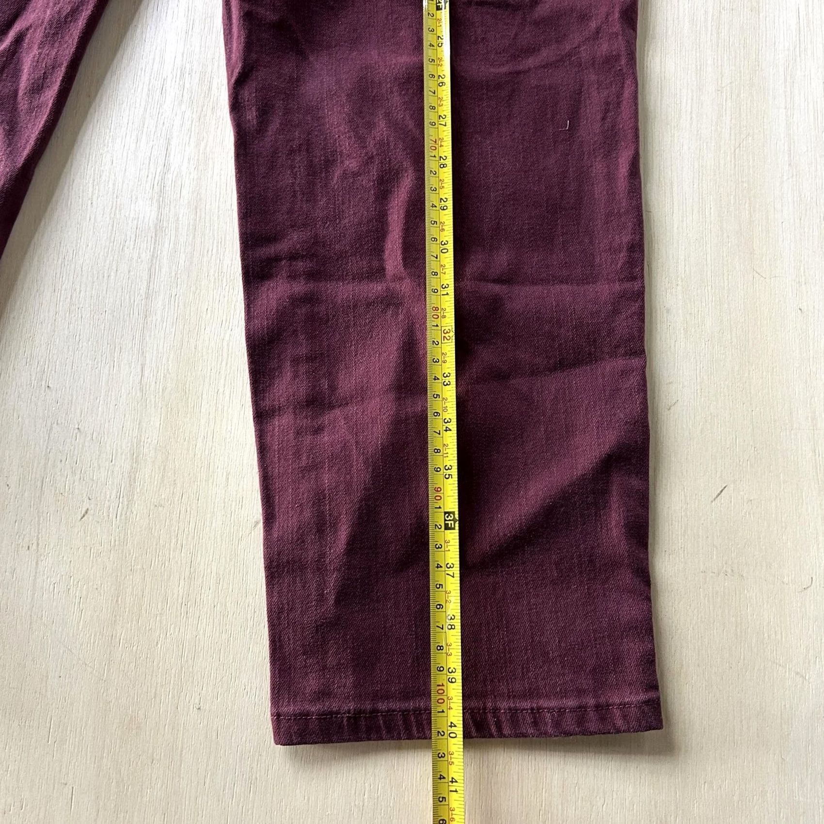 Lee Lee Jeans Side Elastic 14 Short Dark Red Relaxed Straight Stretch Denim Womens Jeans Size 36" / US 14 / IT 50 - 5 Thumbnail