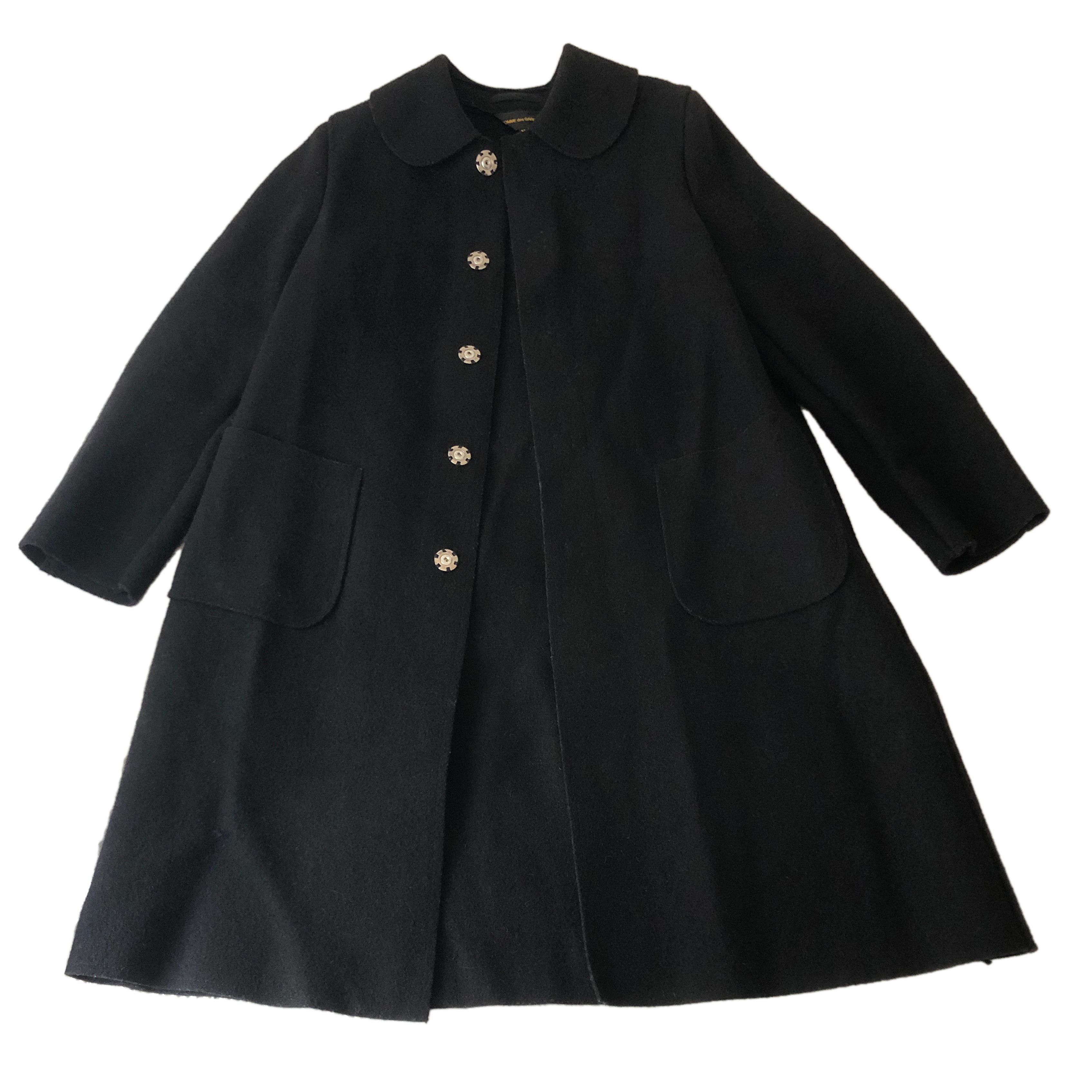image of Comme Des Garcons 2017 Heavy Wool Coat in Black, Women's (Size Medium)