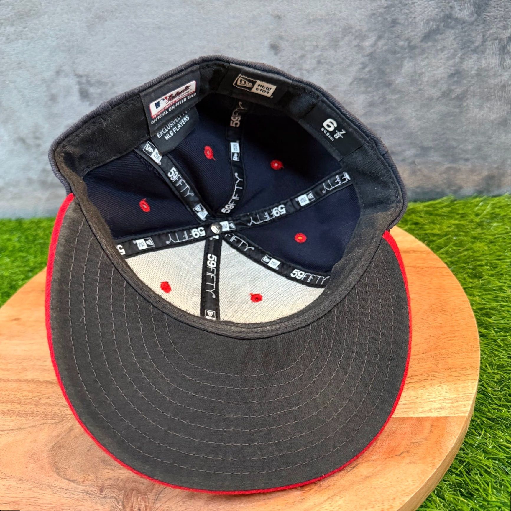 New Era New Era Washington Nationals 59FIFTY Hat Navy Red 6 7/8 Mens Baseball Cap Size ONE SIZE - 5 Thumbnail