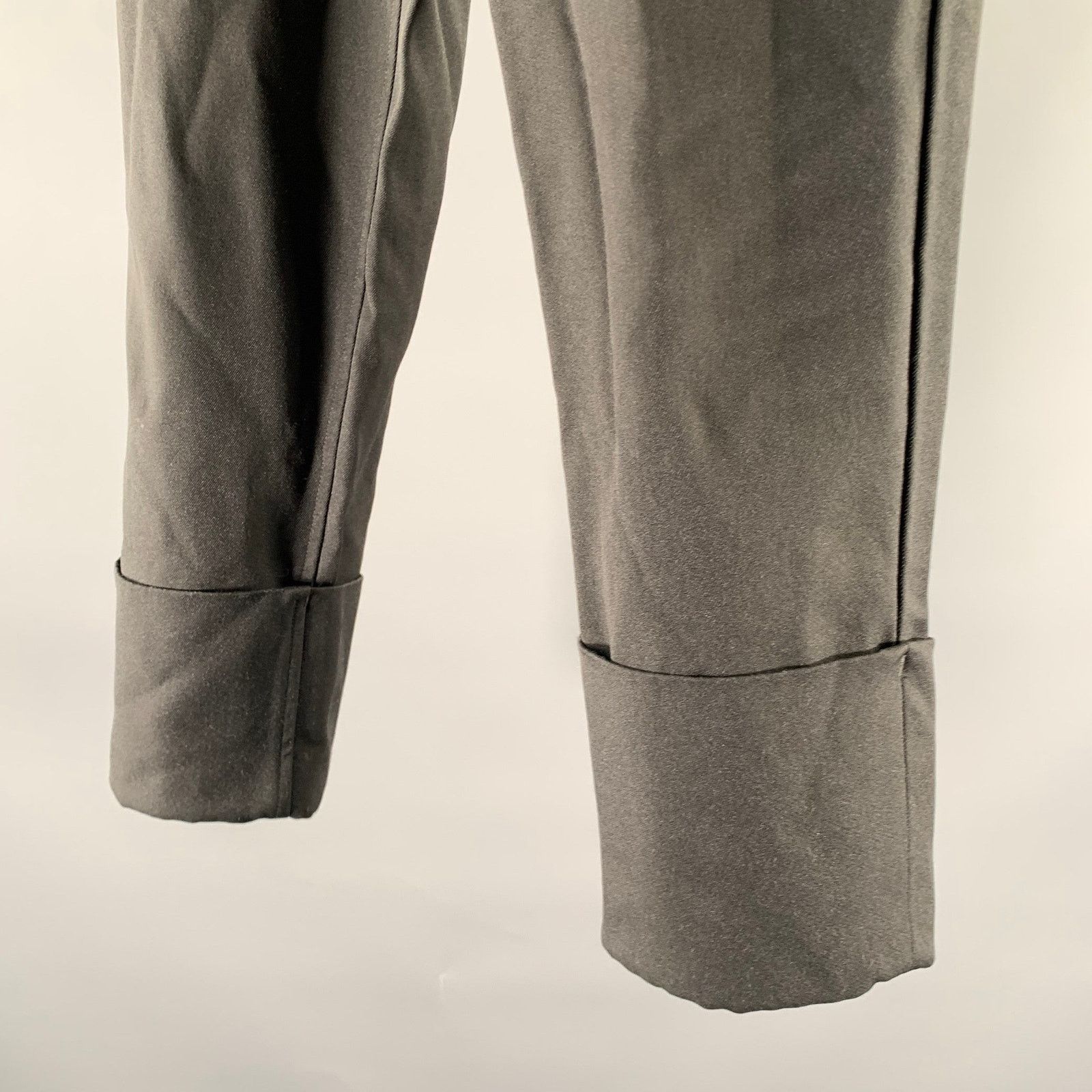 Comme des Garcons COMME des GARCONS Black Cotton Polyester Cuffed Pants Size 31" - 2 Thumbnail