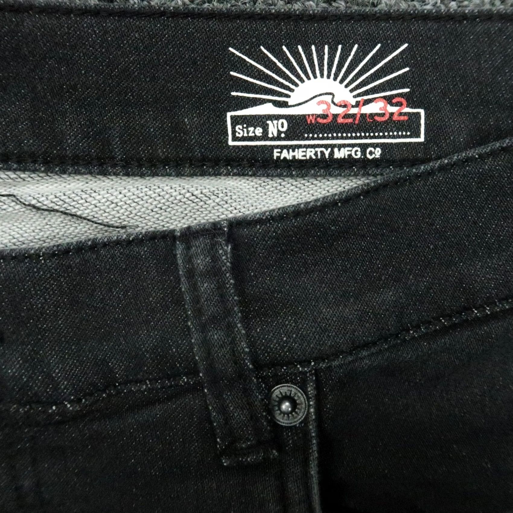 Faherty Faherty Pants Mens 32x26 Onyx Black Stretch 5 Pocket Straight Chino Casual Workwear Mens Size US 32 / EU 48 - 4 Thumbnail