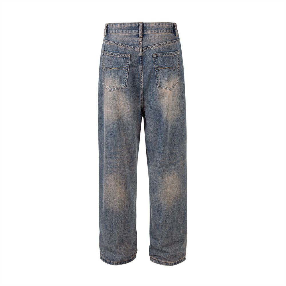 Japanese Brand × Jean Distressed street washed contrasting casual all-match jeans Size US 32 / EU 48 - 2 Thumbnail