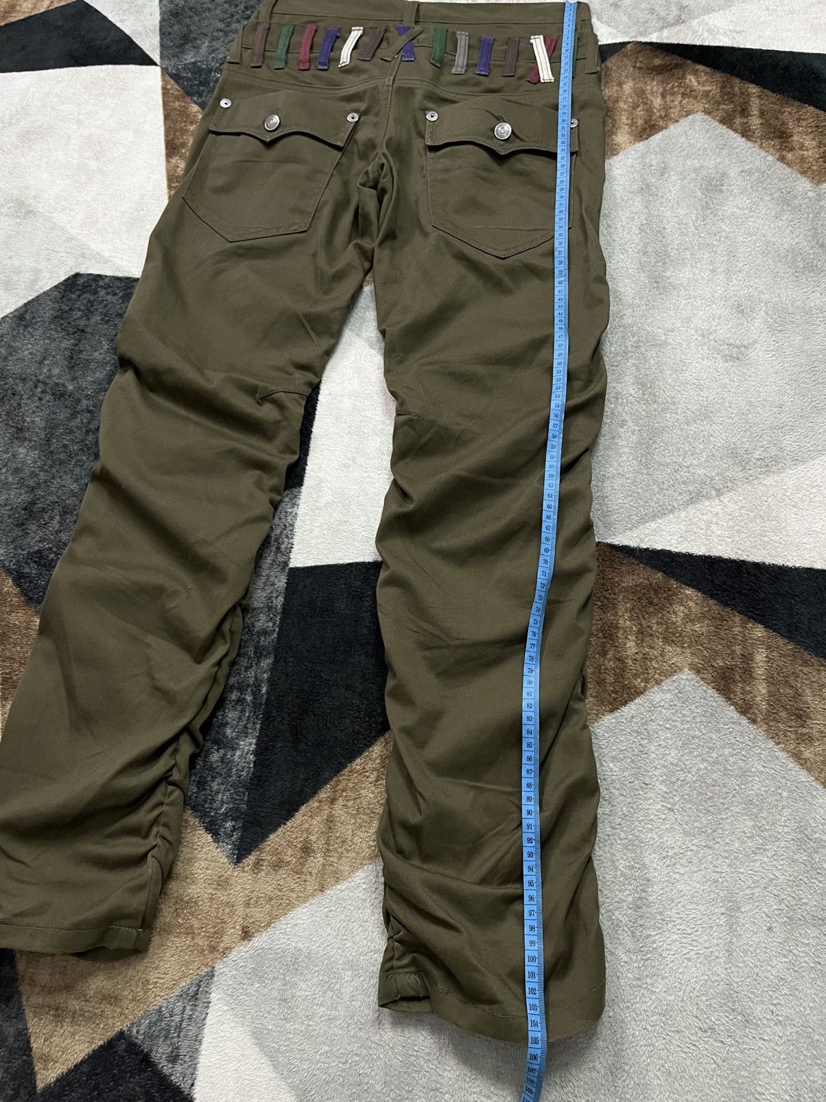 Hysteric Glamour Y2K Nylaus Double Waist Twisted Leg Green Pants Cotton Size US 30 / EU 46 - 9 Thumbnail