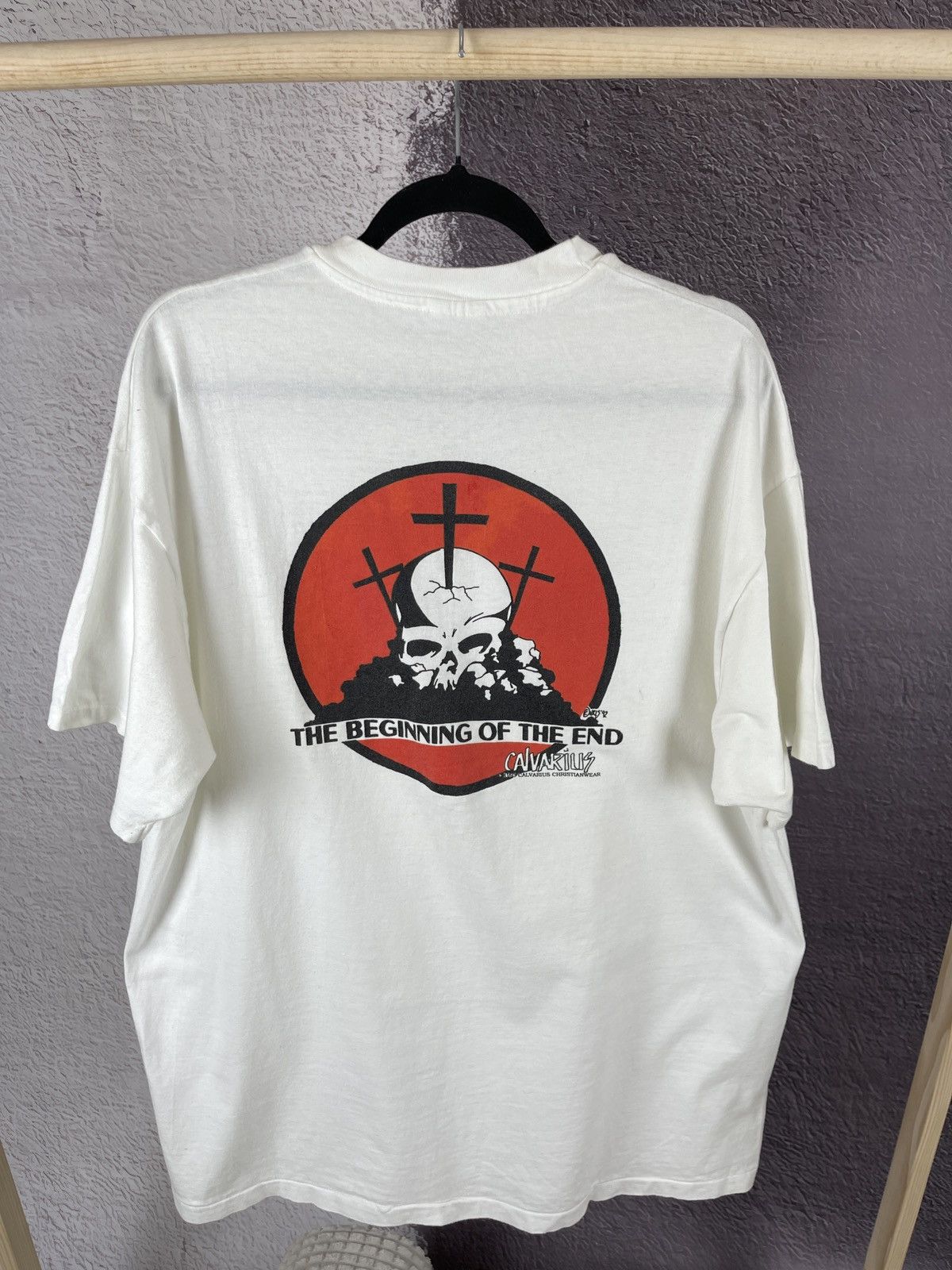 Hanes Vintage Calvarius Christianwear T-shirt 1993 Merch Hanes Size US XL / EU 56 / 4 - 10 Thumbnail