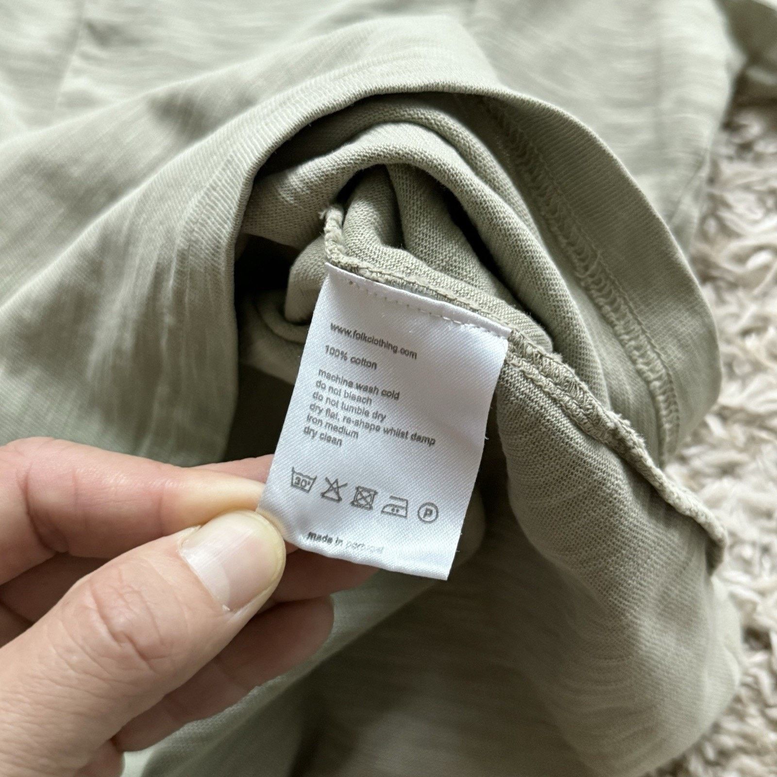 Folk Folk Clothing Heavyweight Sage Green Front Pocket T-Shirt Size US M / EU 48-50 / 2 - 6 Thumbnail