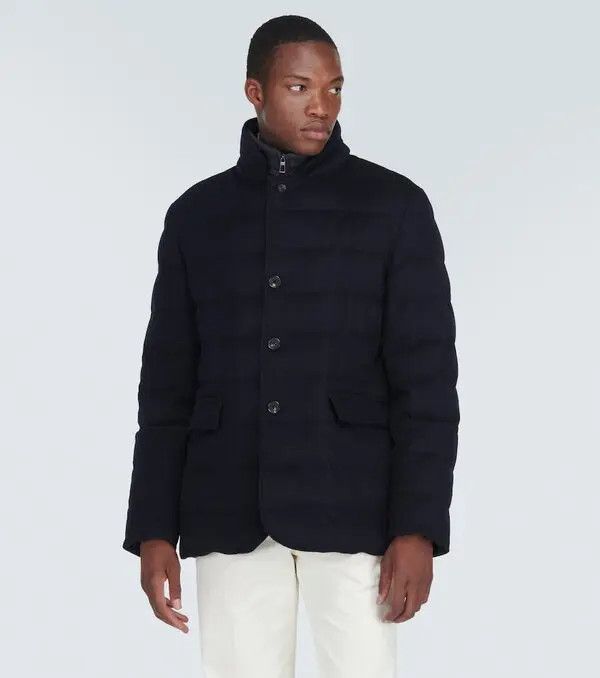 Loro Piana o1w1db10226 FAN3943 Nama Jacket in Navy Blue Size US L / EU 52-54 / 3 - 3 Thumbnail