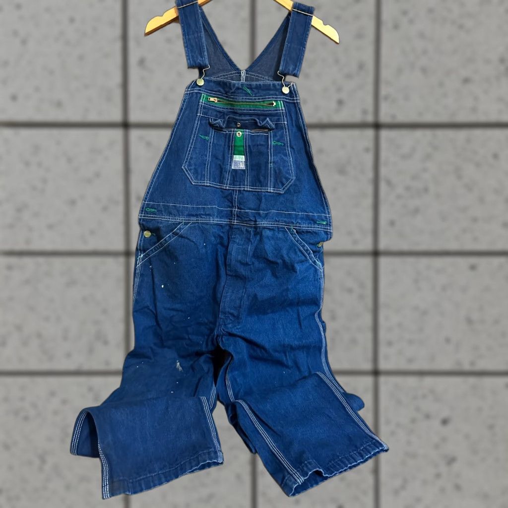 Denime Liberty Bib Overalls Denim Blue Unlined 38x30 Men Regular Zipper Fly Carpenter Barn Chore Size US 38 / EU 54 - 1 Thumbnail