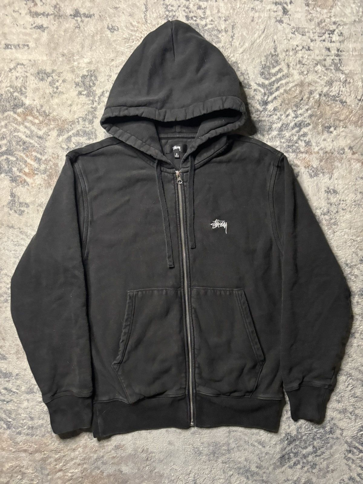 Streetwear × Stussy Black Stussy Osaka Zip Up Hoodie | Grailed