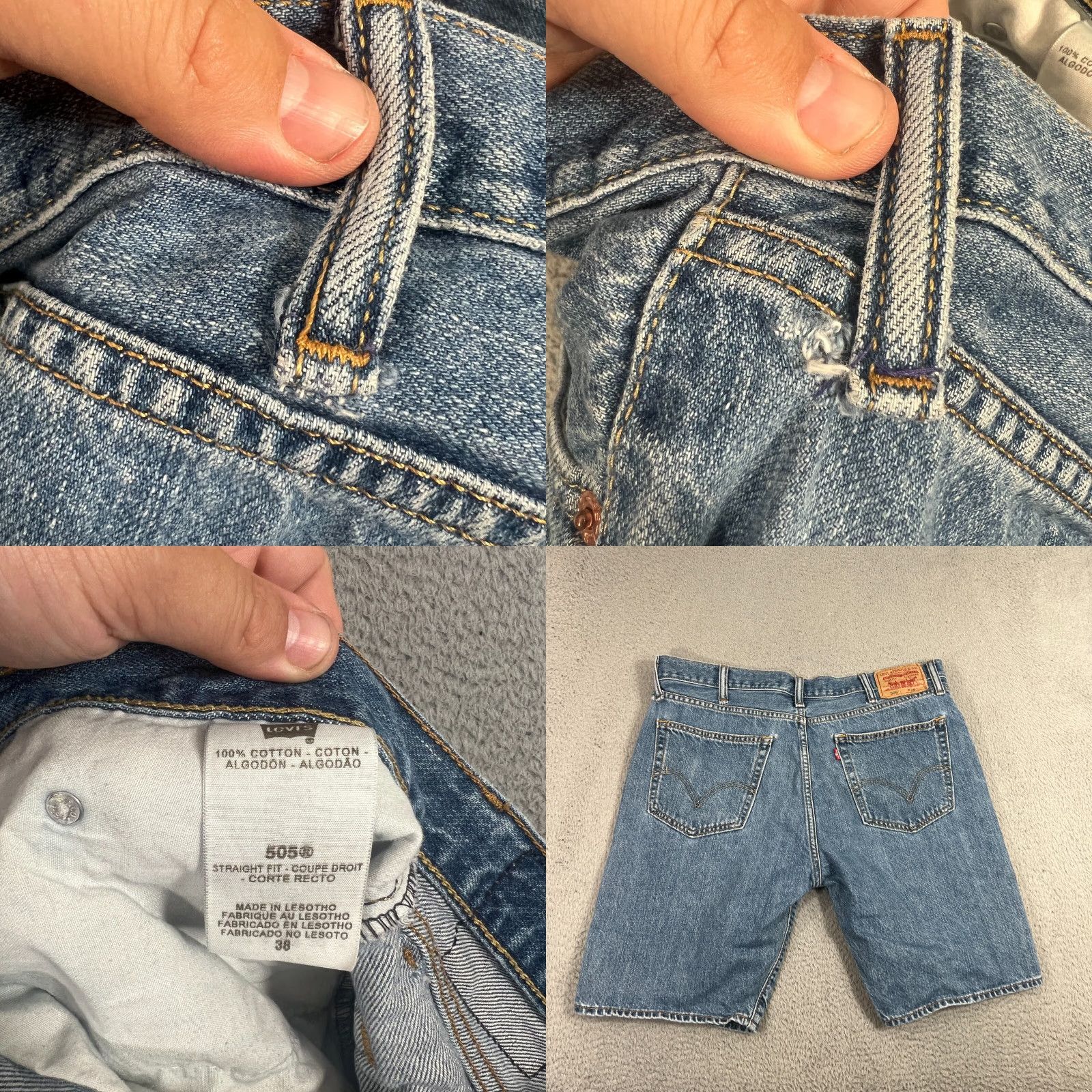 Levi's VINTAGE Levi's 505 Shorts Men 38 Blue Denim Casual Summer Straight Fit 10" Inseam Size US 38 / EU 54 - 8 Thumbnail