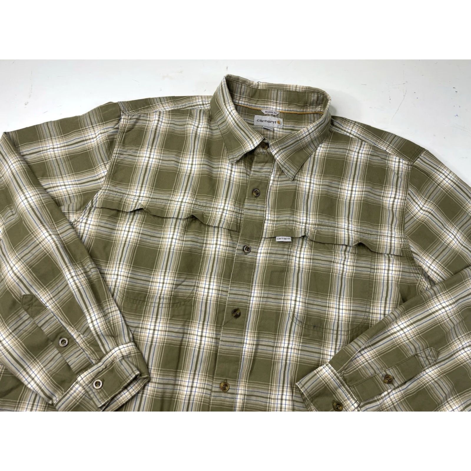 Carhartt Carhartt Force Plaid Shirt Mens 2XL Long Sleeve Button-Up Relaxed Fit Green Size US XXL / EU 58 / 5 - 2 Thumbnail