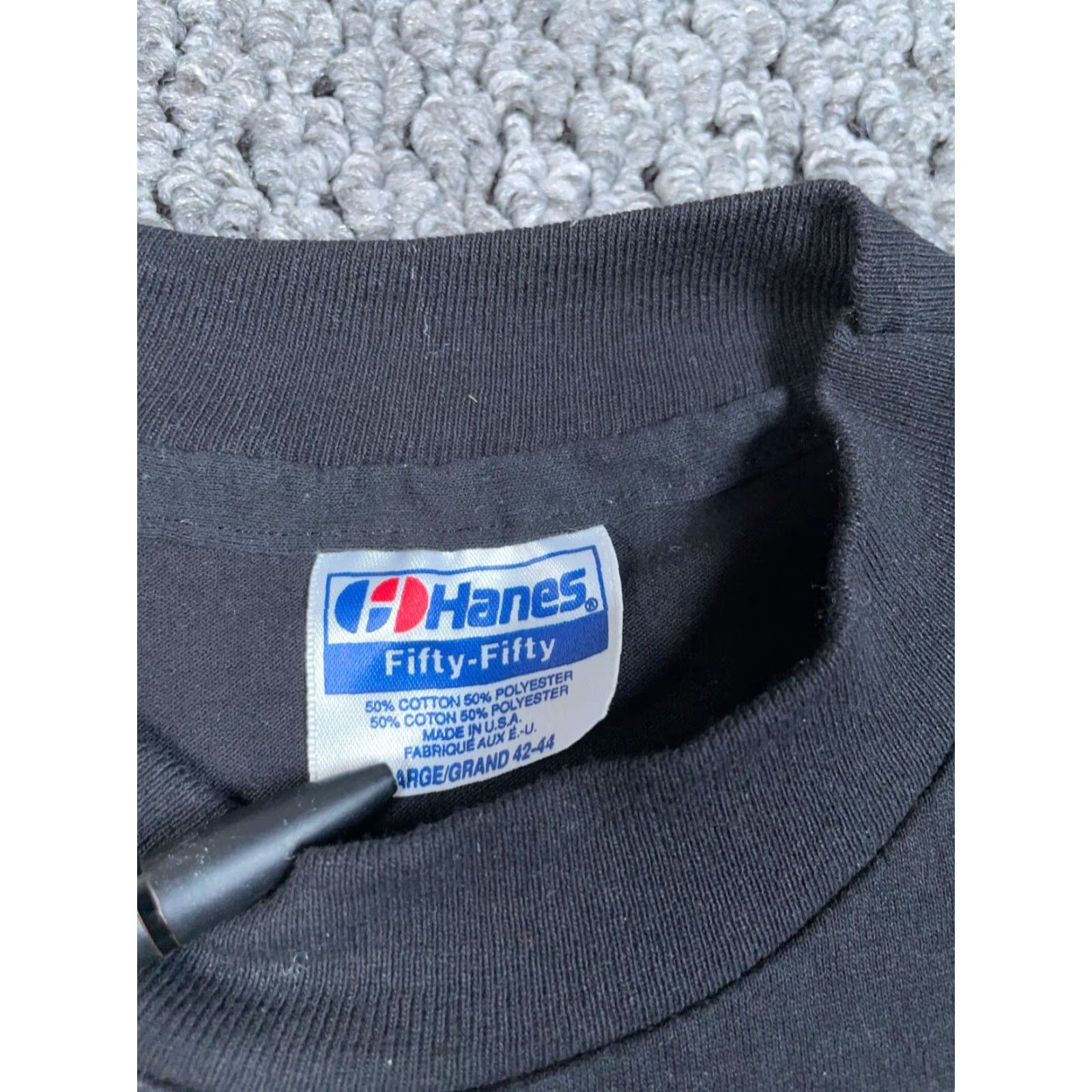 Hanes VINTAGE Hanes T-Shirt Shirt Adult Large Black 90s Funny Retro Puff Print 60ish Old Age Ailments Single Stitch 50/50 Cotton-Polyester Size US L / EU 52-54 / 3 - 3 Thumbnail