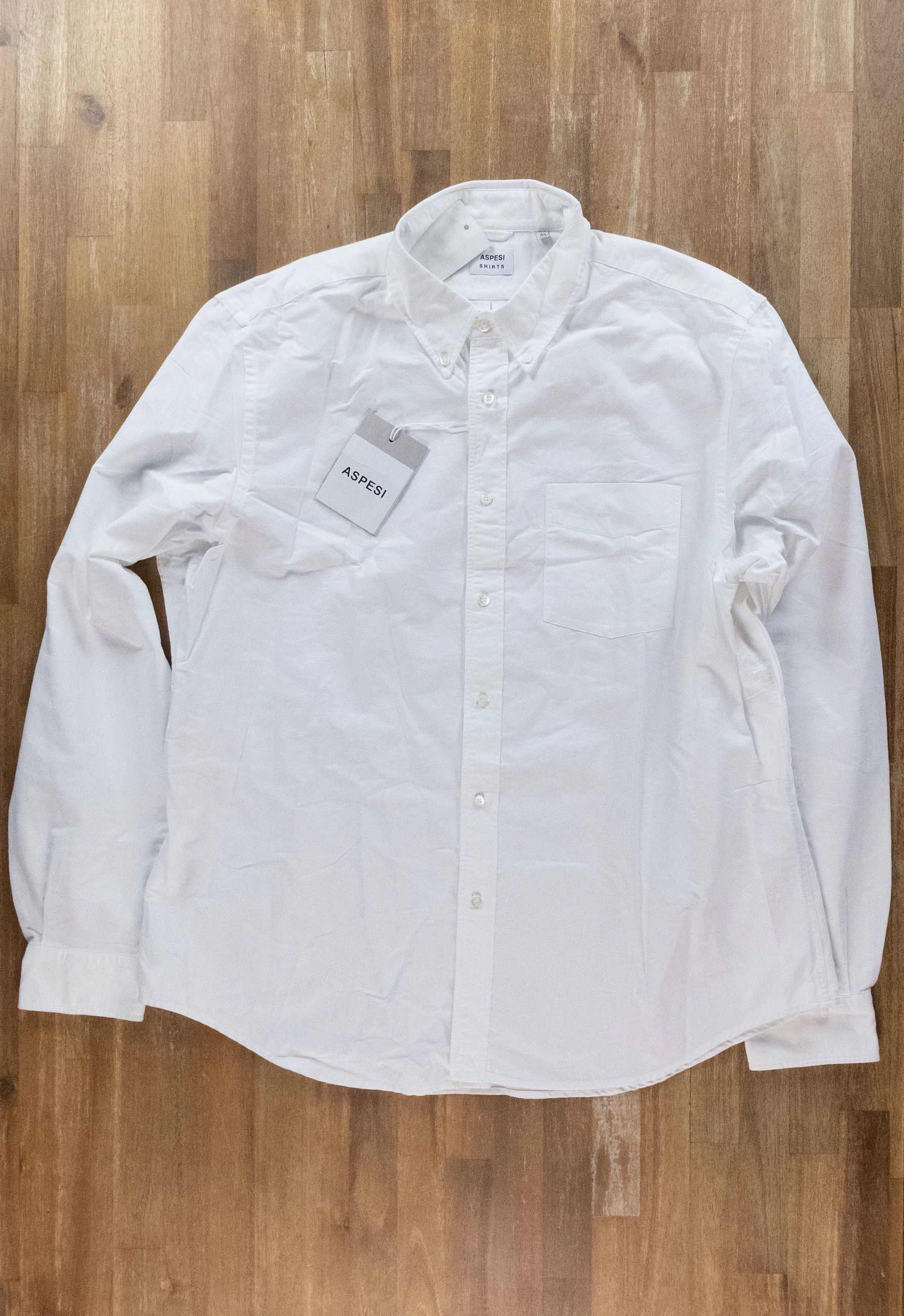Aspesi ASPESI solid white New Magra 2 Oxford shirt 44 / XL Size US XL / EU 56 / 4 - 1 Thumbnail