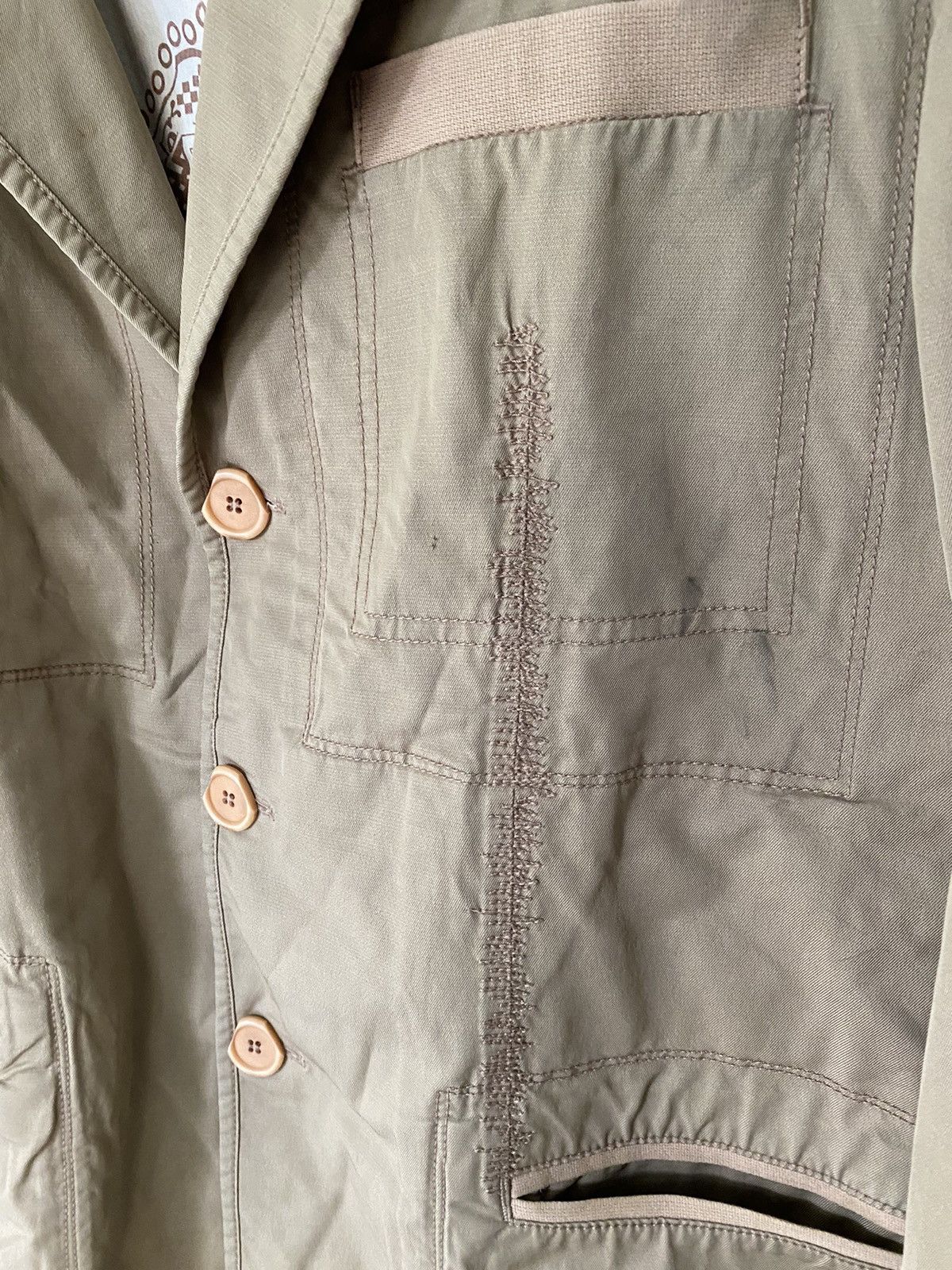 Marithe + Francois Girbaud 2000s Marithe Francois Girbaud Repair tribal Distress Jacket Size US L / EU 52-54 / 3 - 9 Thumbnail