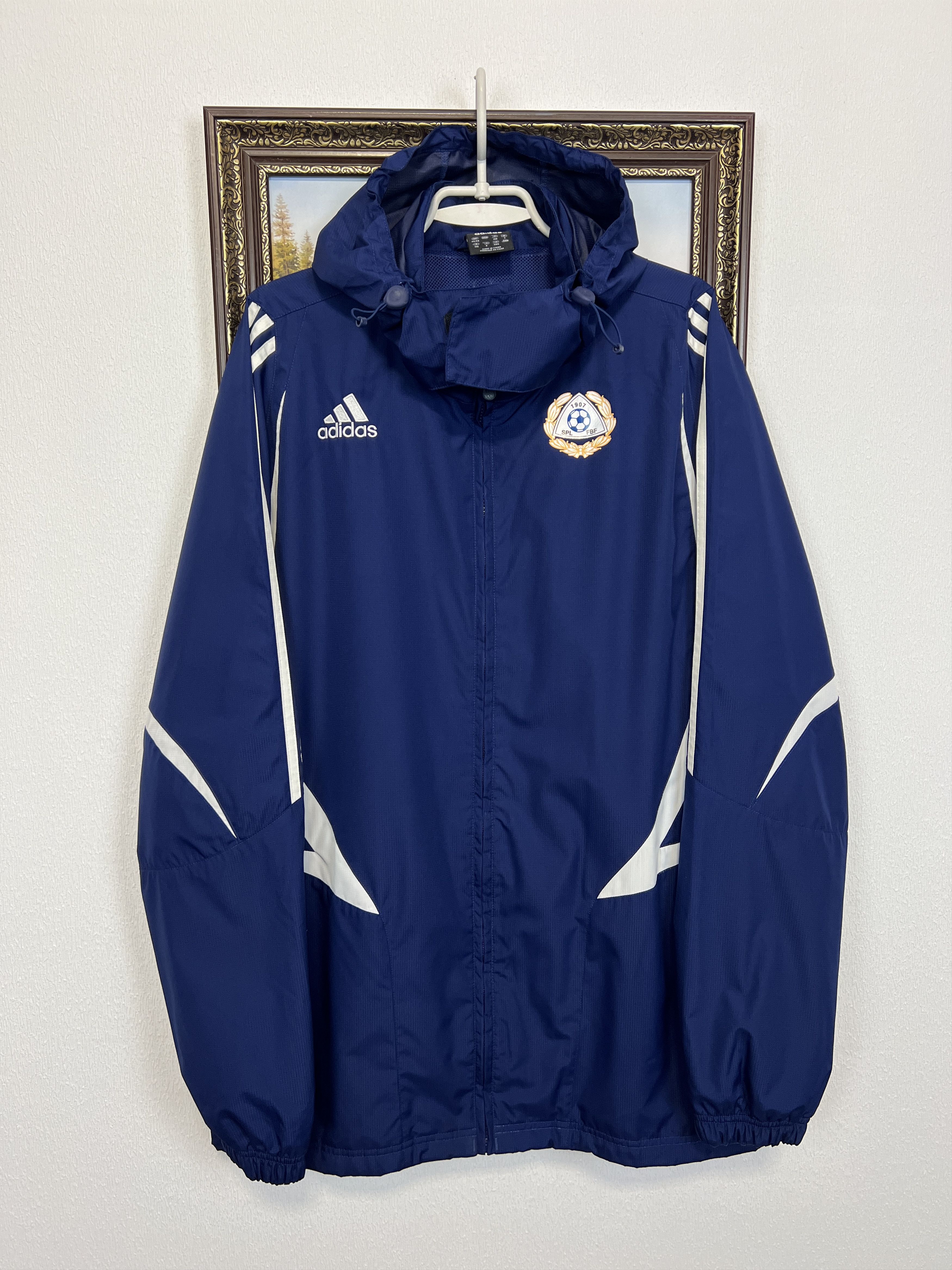Adidas Vintage Finland Football Jacket Soccer Hooded Track Top Size US XL / EU 56 / 4 - 1 Thumbnail