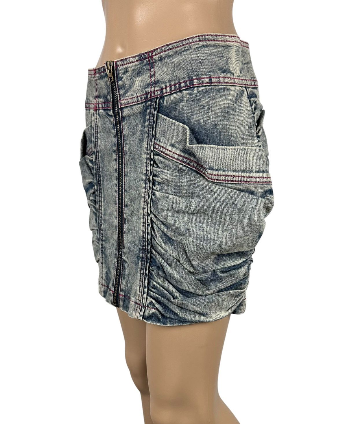 Other Ungaro Fever Denim Mini Skirt FullZip Garment Dyed size 40 Size 27" / US 4 / IT 40 - 3 Thumbnail