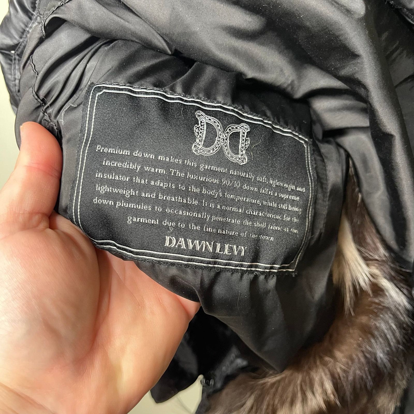 Other Dawn Levy black down filled coat with real fox fur trim XS Size XS / US 0-2 / IT 36-38 - 14 Thumbnail