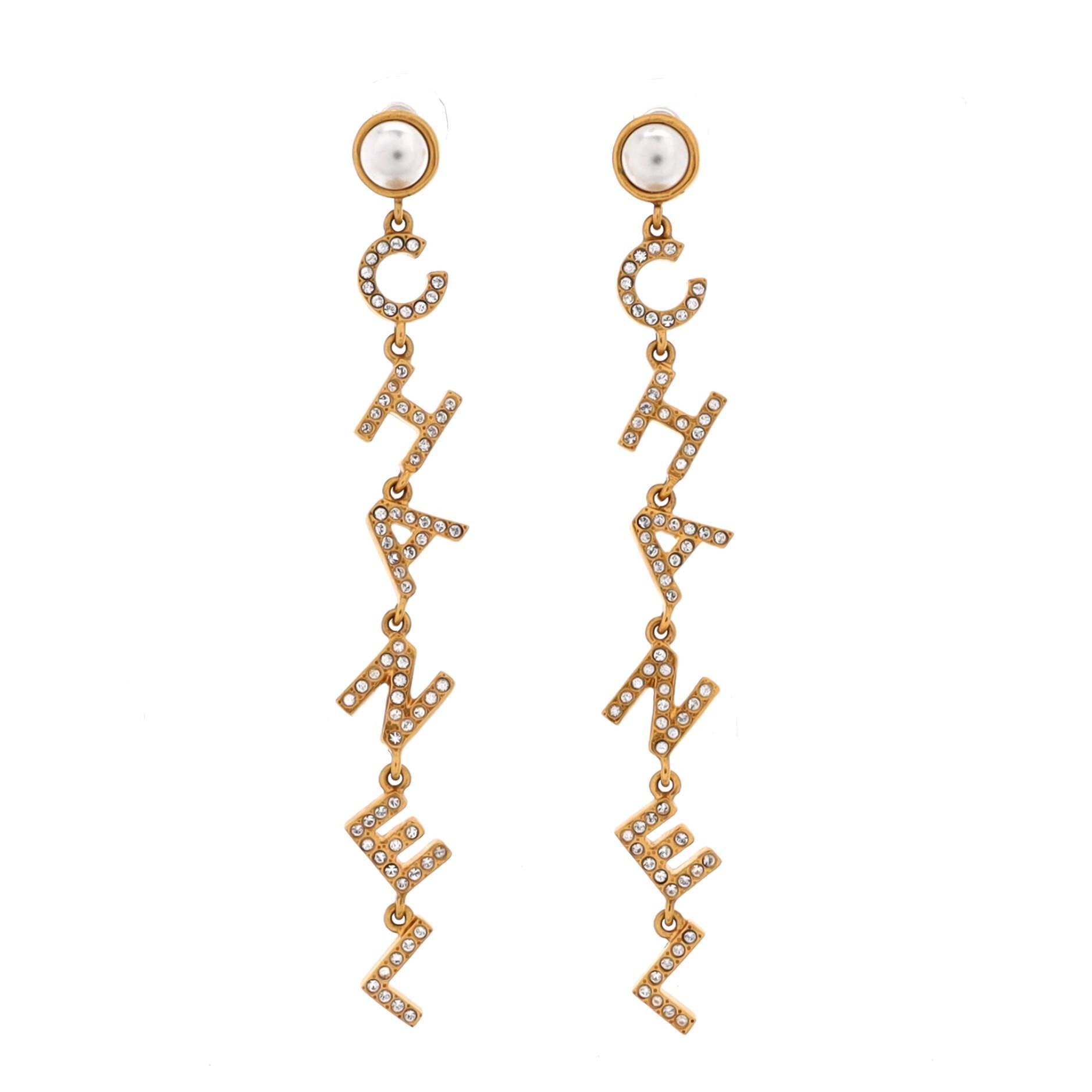 Chanel 90's Icon Letter Drop Earrings Size ONE SIZE - 1 Thumbnail