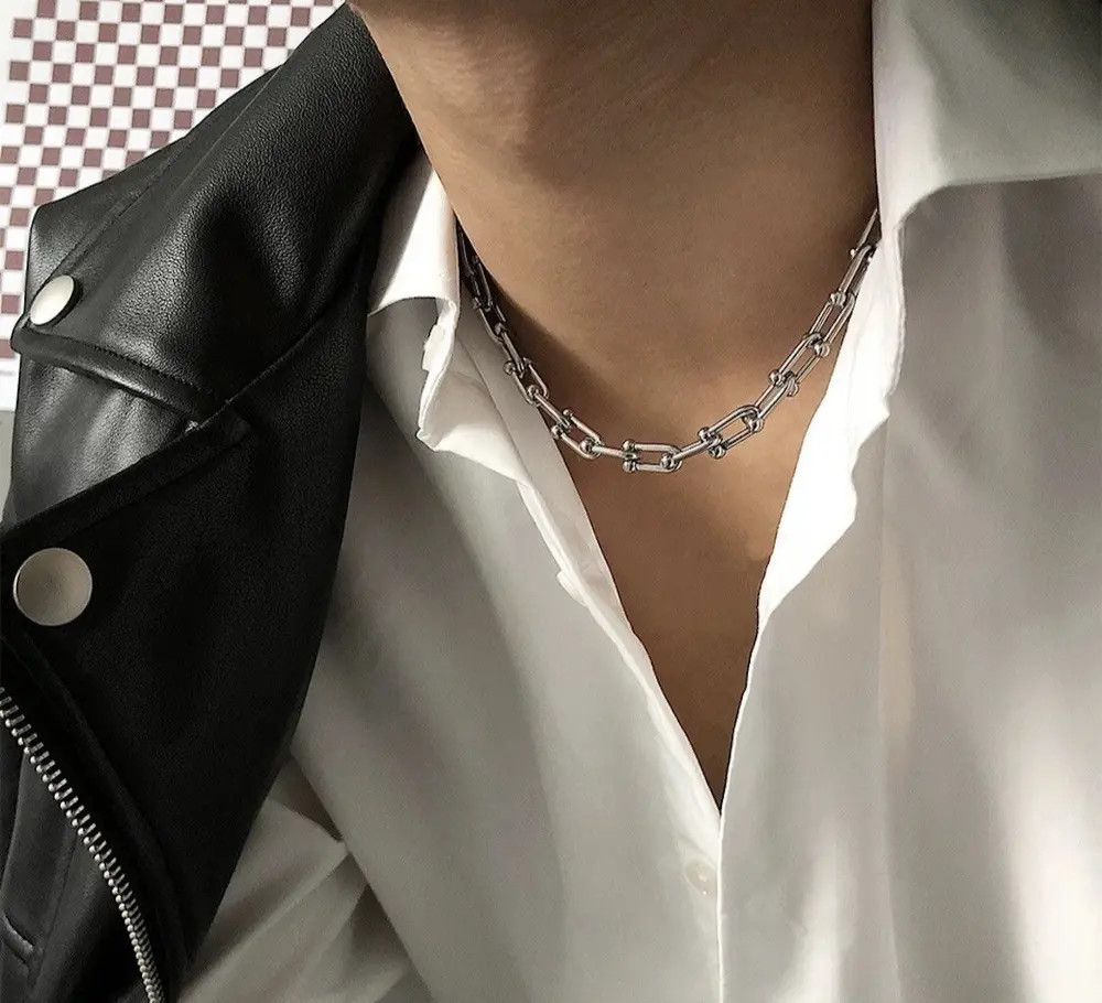 Other 50 CM Horseshoe Buckle U-shaped Choker Chain Necklace Size ONE SIZE - 4 Thumbnail