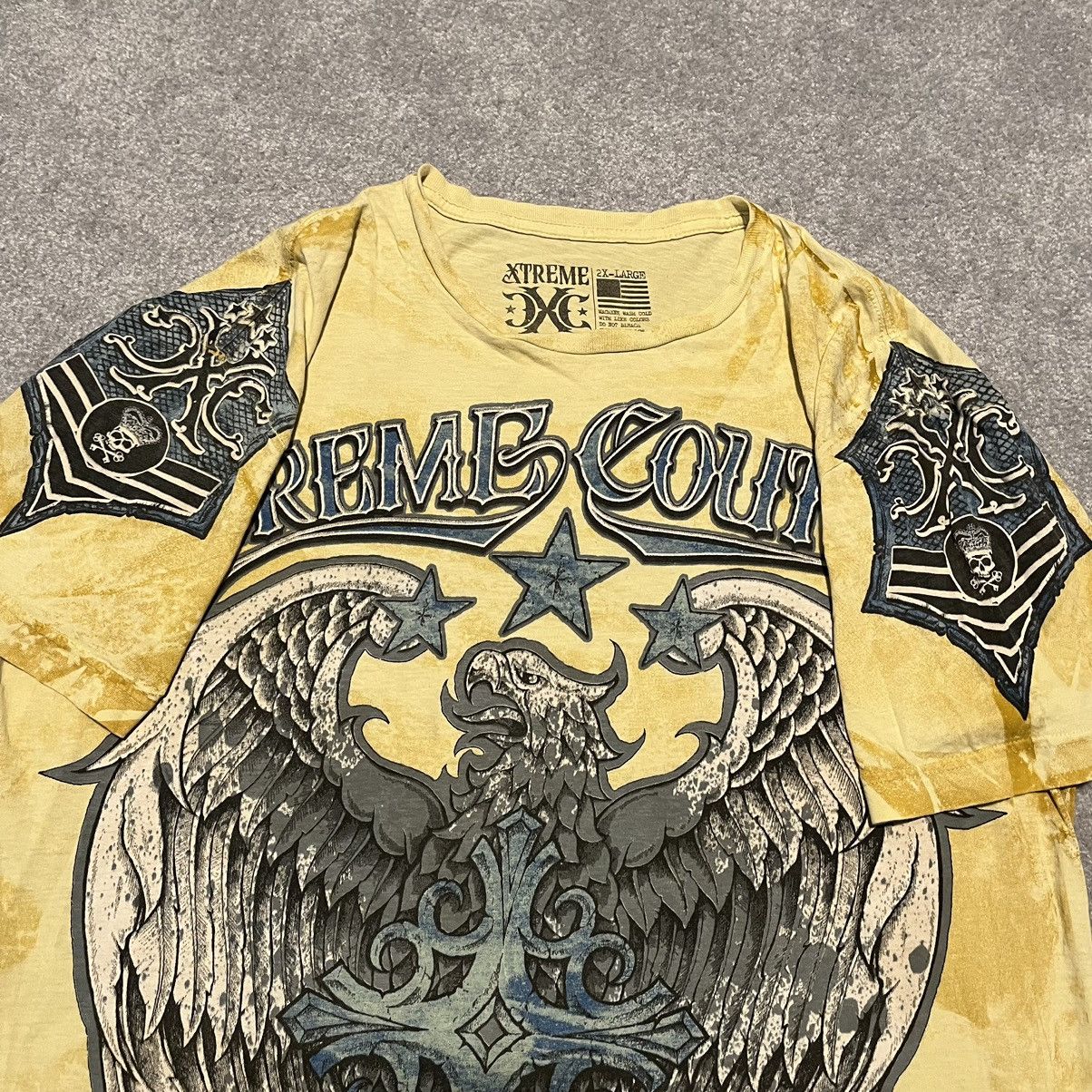 Affliction Vintage Y2K Affliction Xtreme Couture Eagle Graphic T Shirt Size US XXL / EU 58 / 5 - 2 Thumbnail