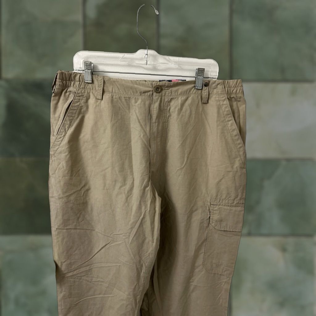 Lands' End Lands' End Pants Mens 36x32 Tan Khaki Cargo Traditional Fit Zipper Button Pockets Straight Leg Beig Size US 36 / EU 52 - 1 Thumbnail