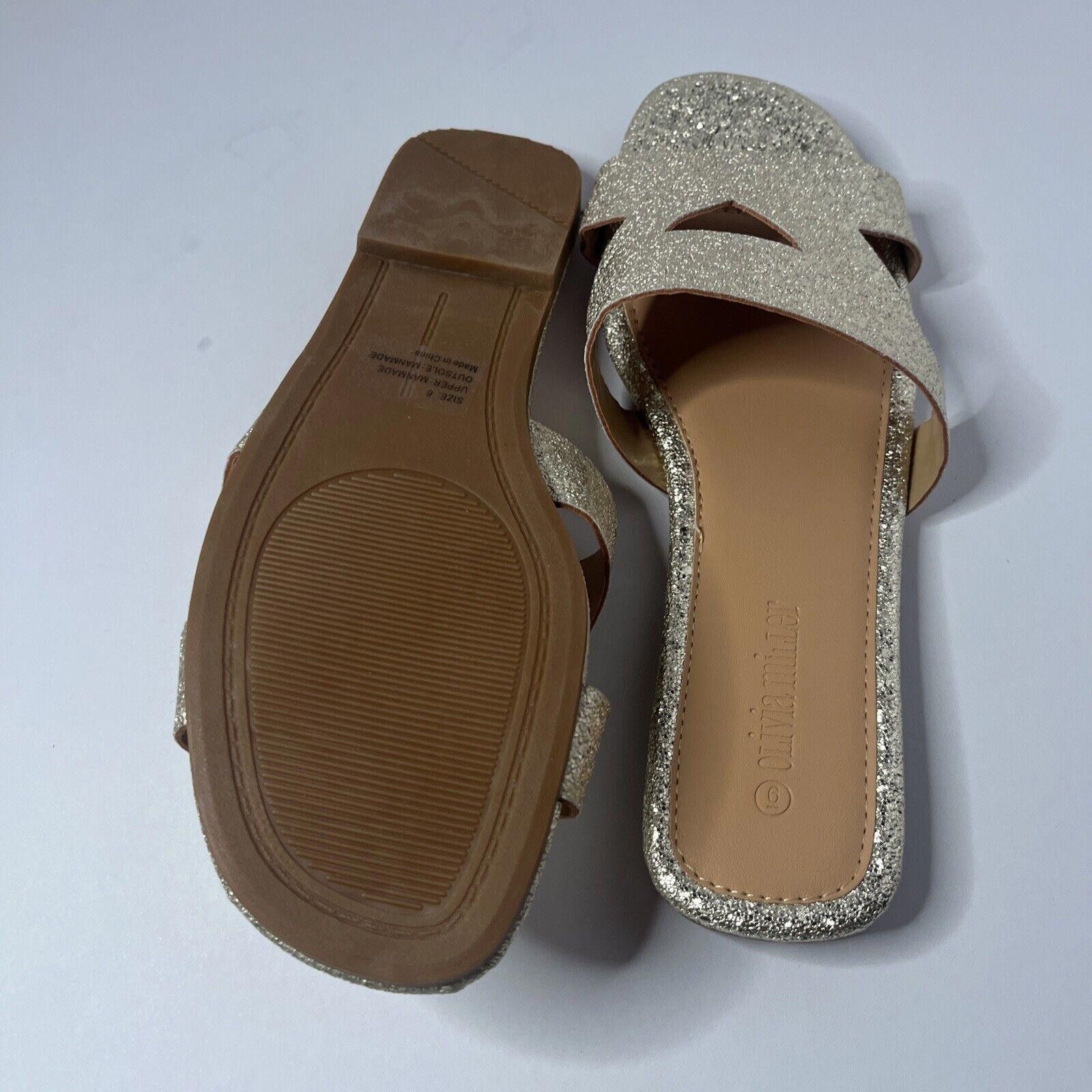 Designer Olivia Miller Woman's Mia Gold Speckle Slides Size 6 New Size US 6 / IT 36 - 5 Thumbnail