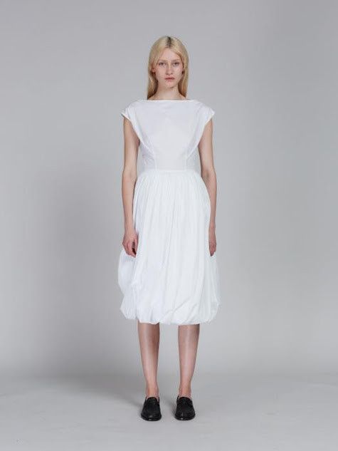 Marni oc11z0525 Balloon Midi Dress in White Size XL / US 12-14 / IT 48-50 - 1 Thumbnail