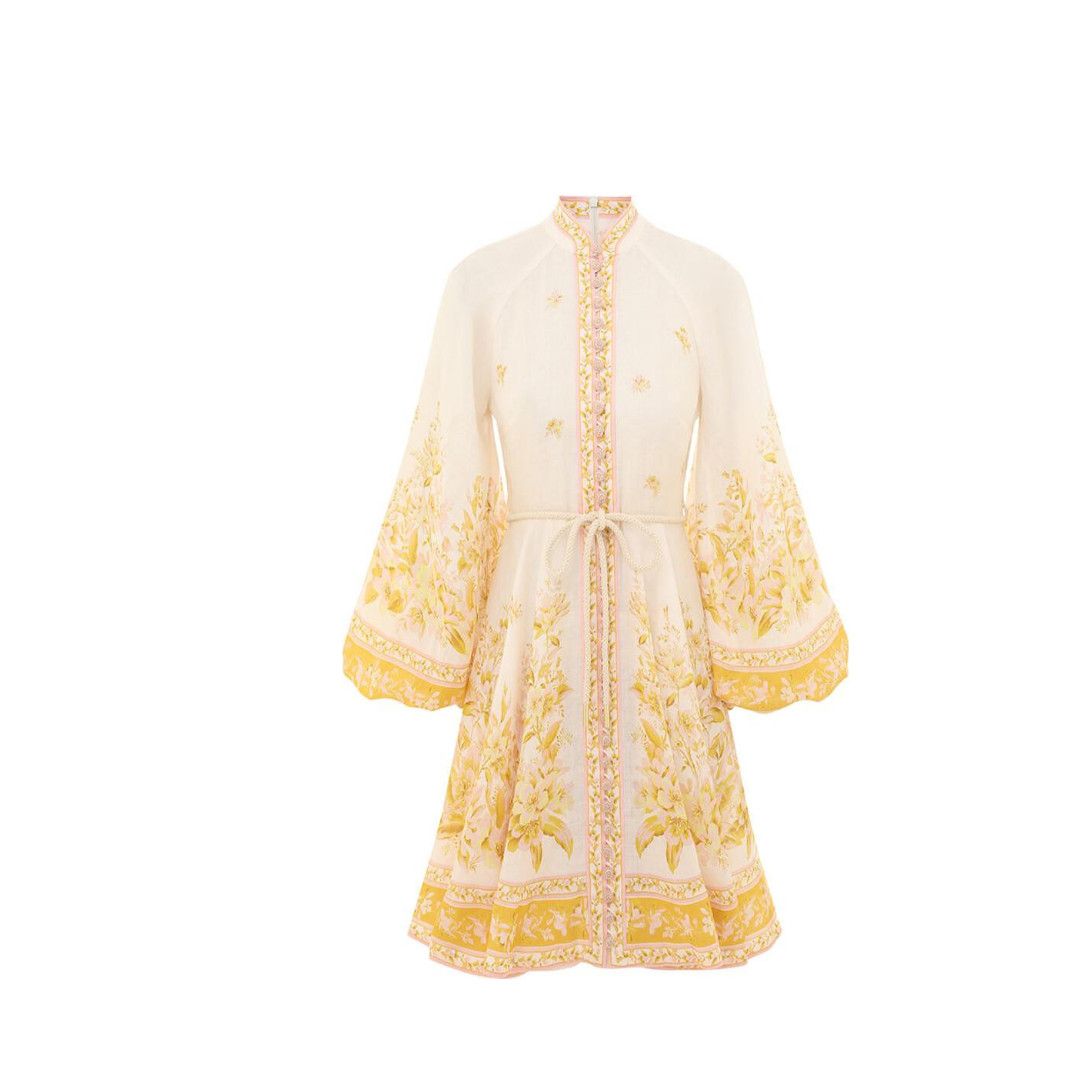 oc11z0525 Buttoned Mini Dress in Multicolor