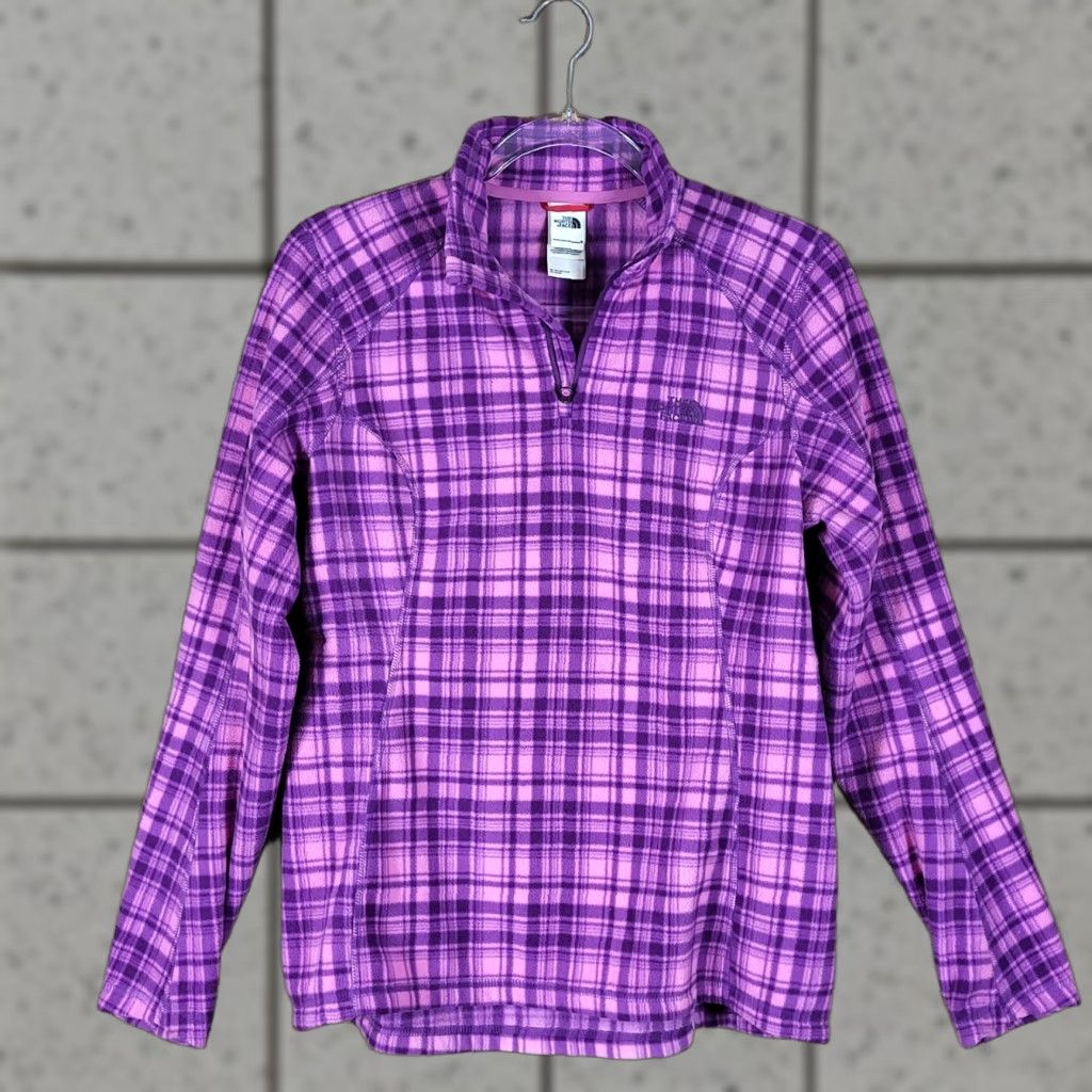 The North Face The North Face TKA 100 Fleece Pullover Womens S 1/4 Zip Plaid Purple Pink Jacket Pullover TKA100 Womens S Purple Plaid 1990s? Size S / US 4 / IT 40 - 1 Thumbnail