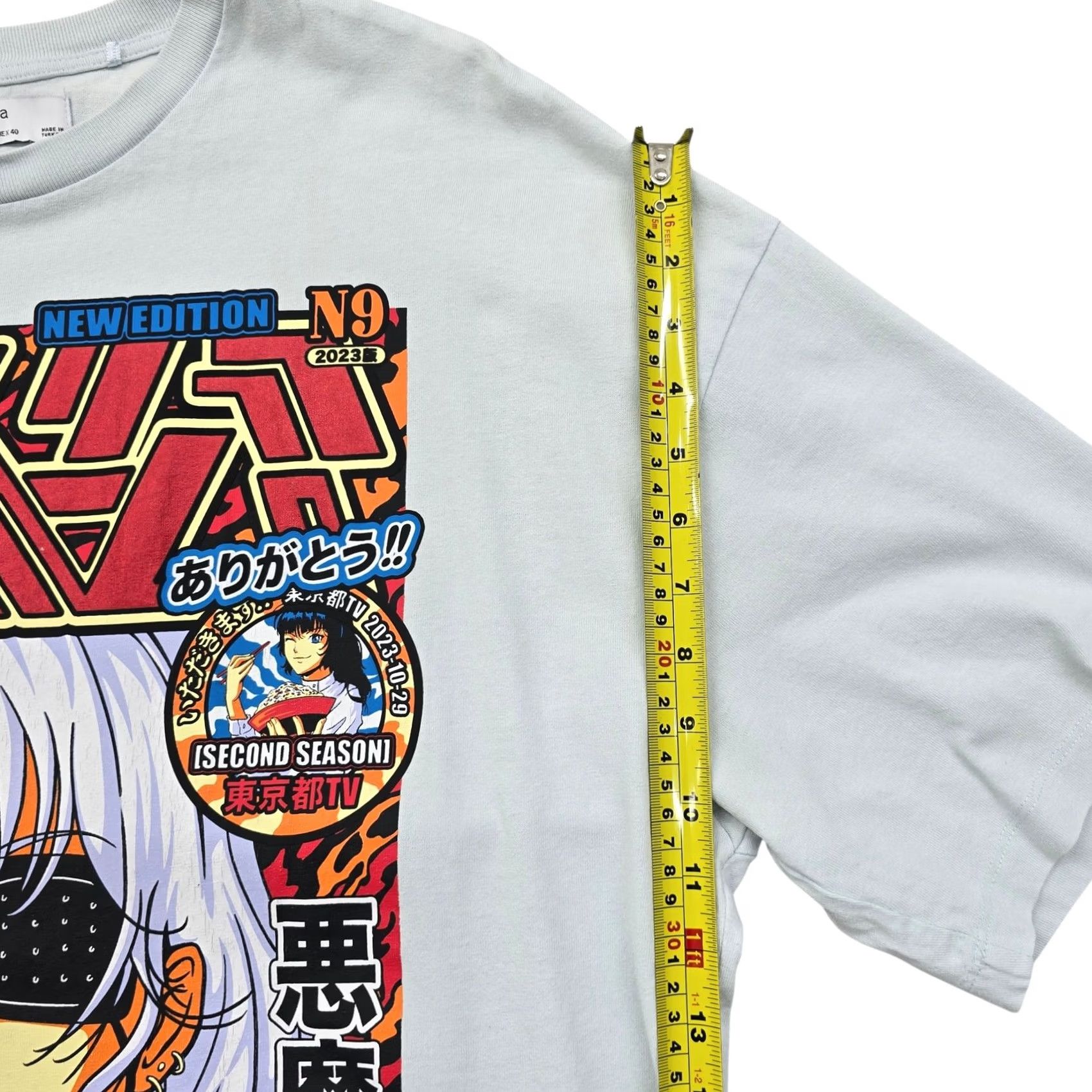 Bershka Bershka Men’s Light Blue Anime Graphic T-Shirt Size L Size US L / EU 52-54 / 3 - 6 Thumbnail