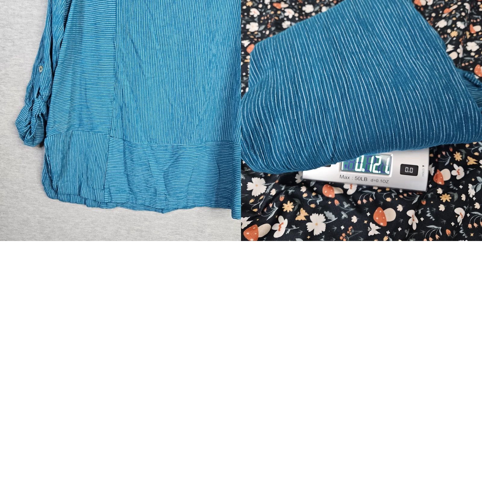 Soft Surroundings Soft Surroundings Blouse Women's Teal Blue White Stripe Crowl Neck Top XL Multicolor Striped Casual Pullover Long Sleeve Round Neck Shirt Ladies XS? Size XL / US 12-14 / IT 48-50 - 8 Thumbnail