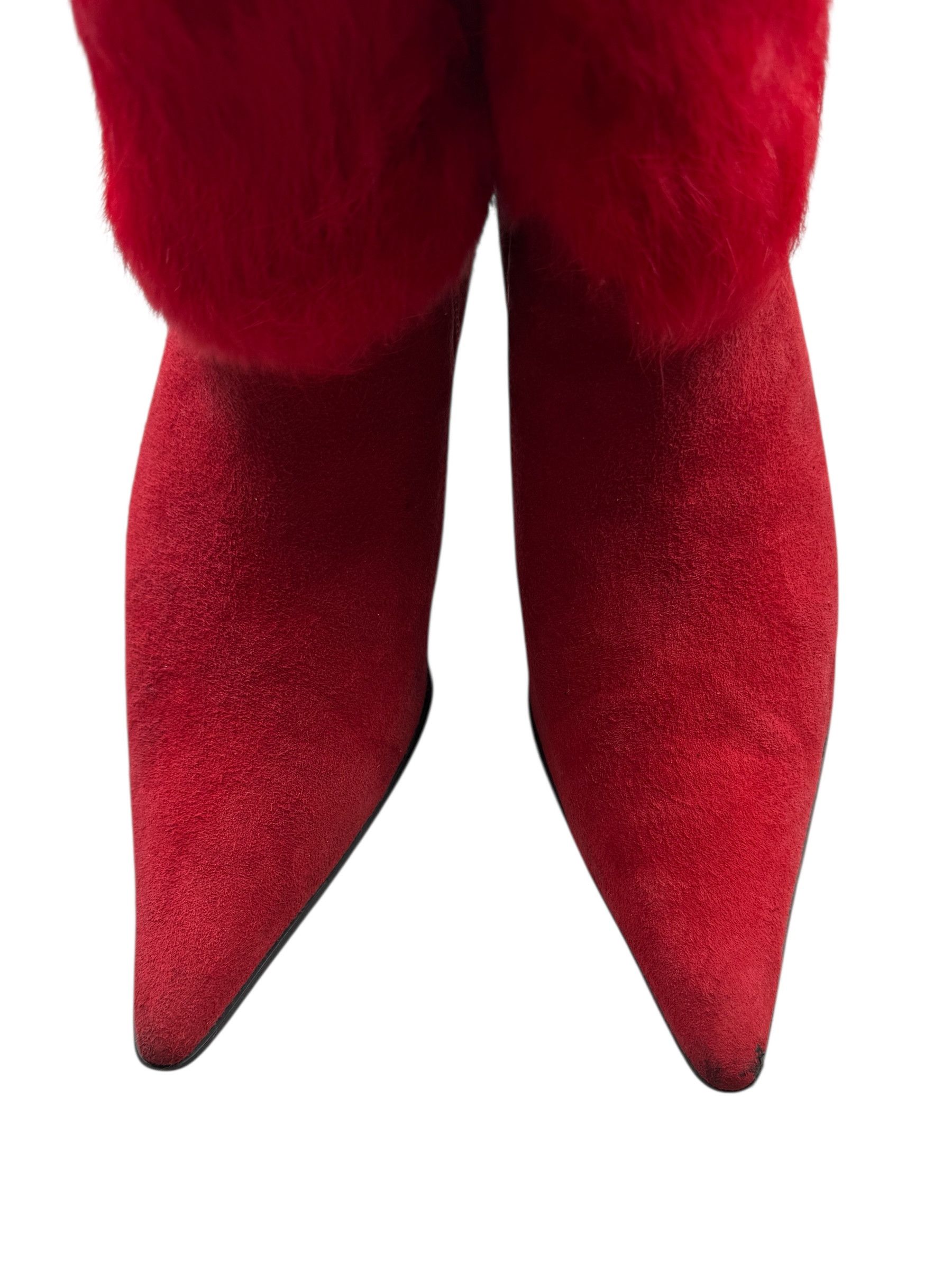 Japanese Brand Vintage Heels Boots With Real Fur Details W274(V9) Size US 8 / IT 38 - 7 Thumbnail