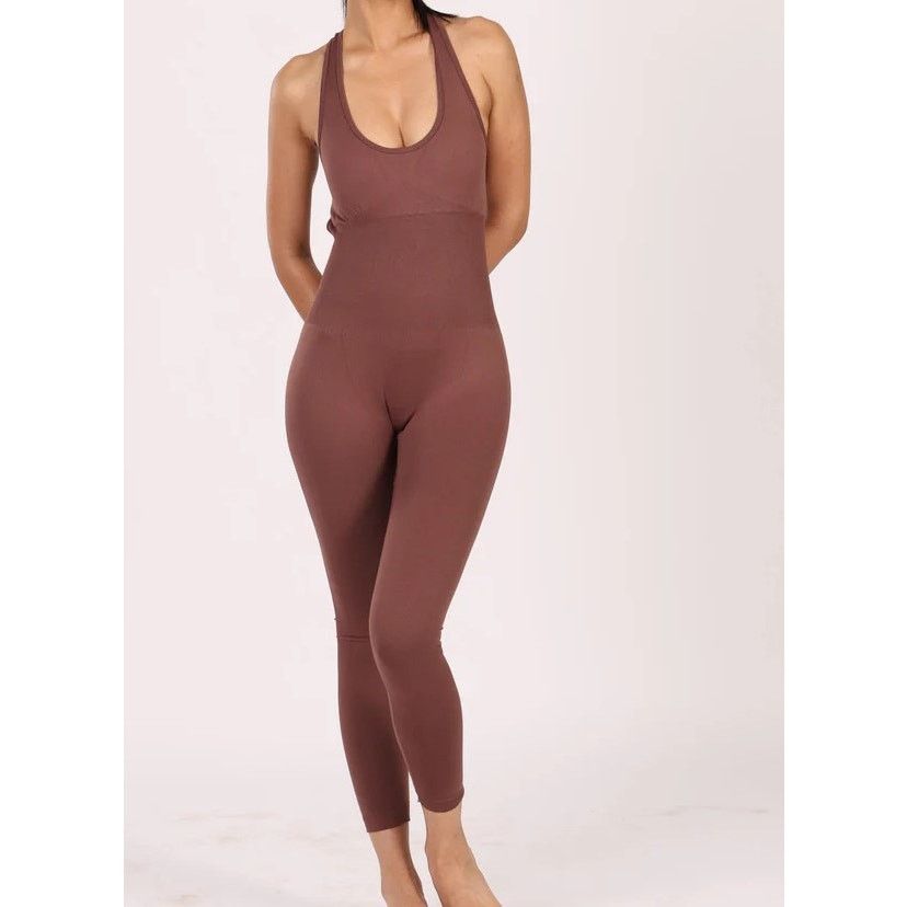 Other Pilareta Blue Midi Sportswear Pilates Spandex Jumpsuit Small Size 27" / US 4 / IT 40 - 7 Thumbnail