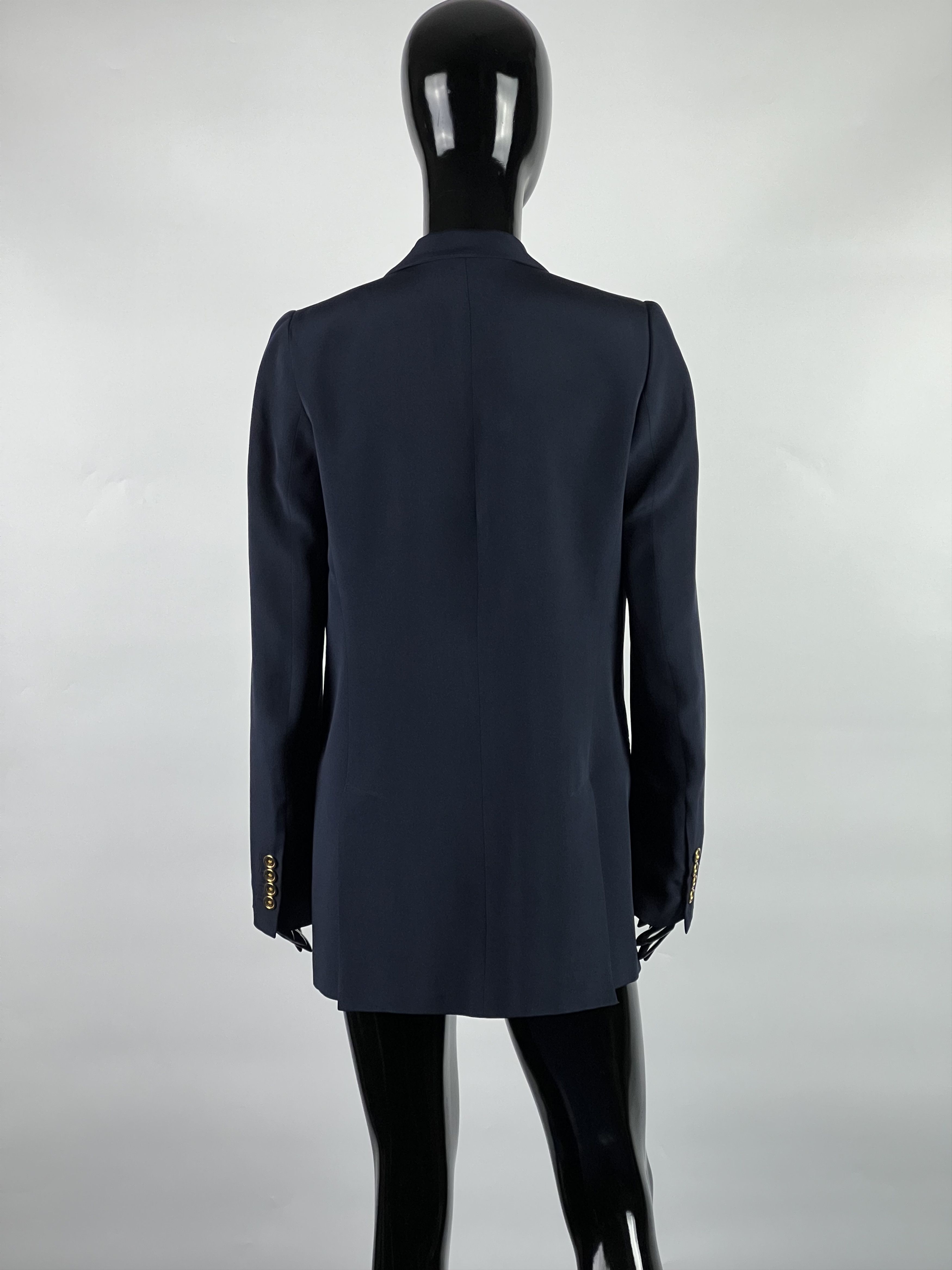 Joseph Joseph Navy Blue 100% Silk Blazer Jacket Size 38 Size M / US 6-8 / IT 42-44 - 3 Thumbnail