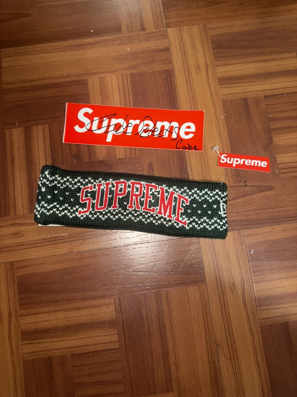 Headband Red Supreme Arc Headband Supreme FW17 New Era Arc Logo