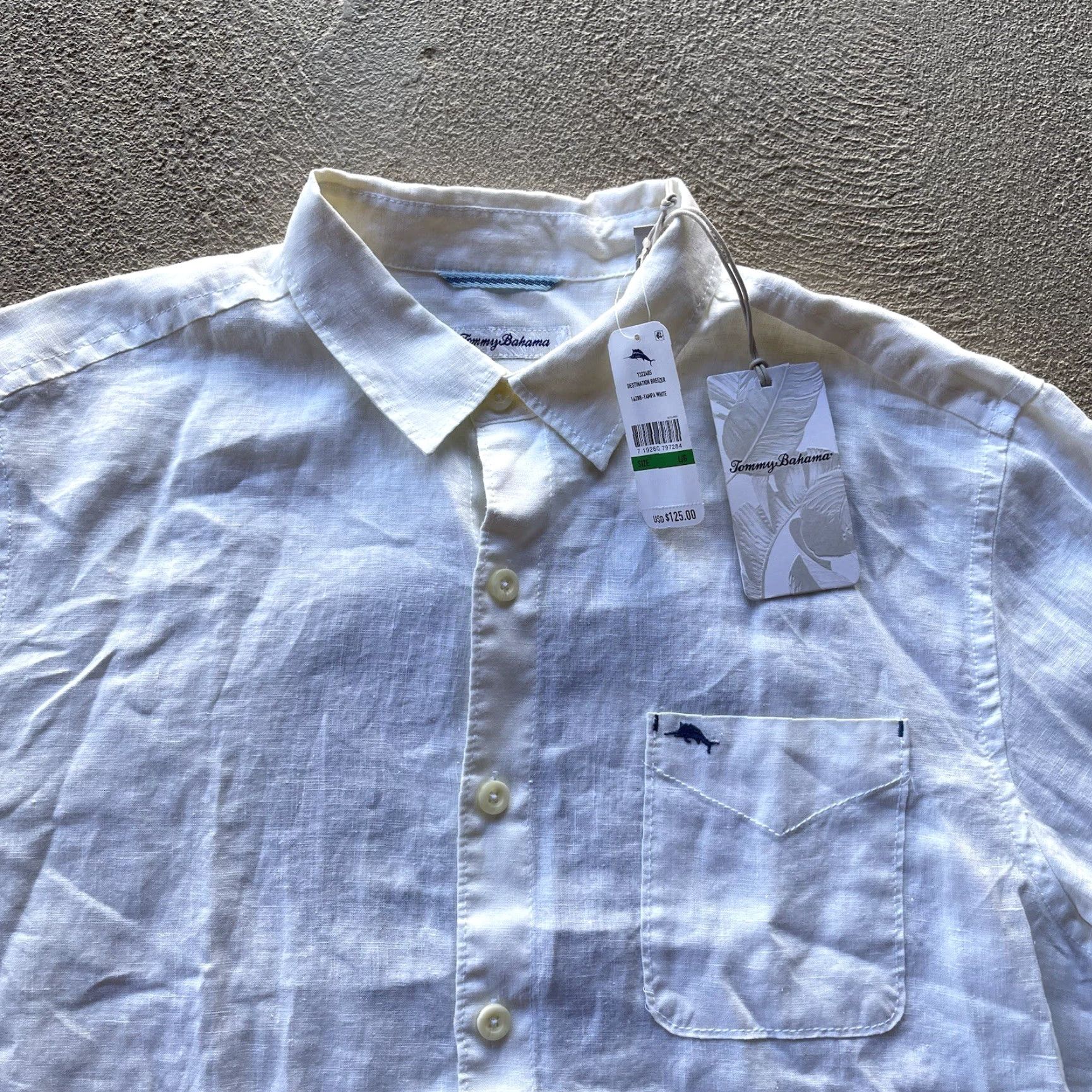Tommy Bahama Tommy Bahama Shirt Mens Large White Long Sleeve Linen Button-Up Hawaiian Beach Casual Size US L / EU 52-54 / 3 - 3 Thumbnail
