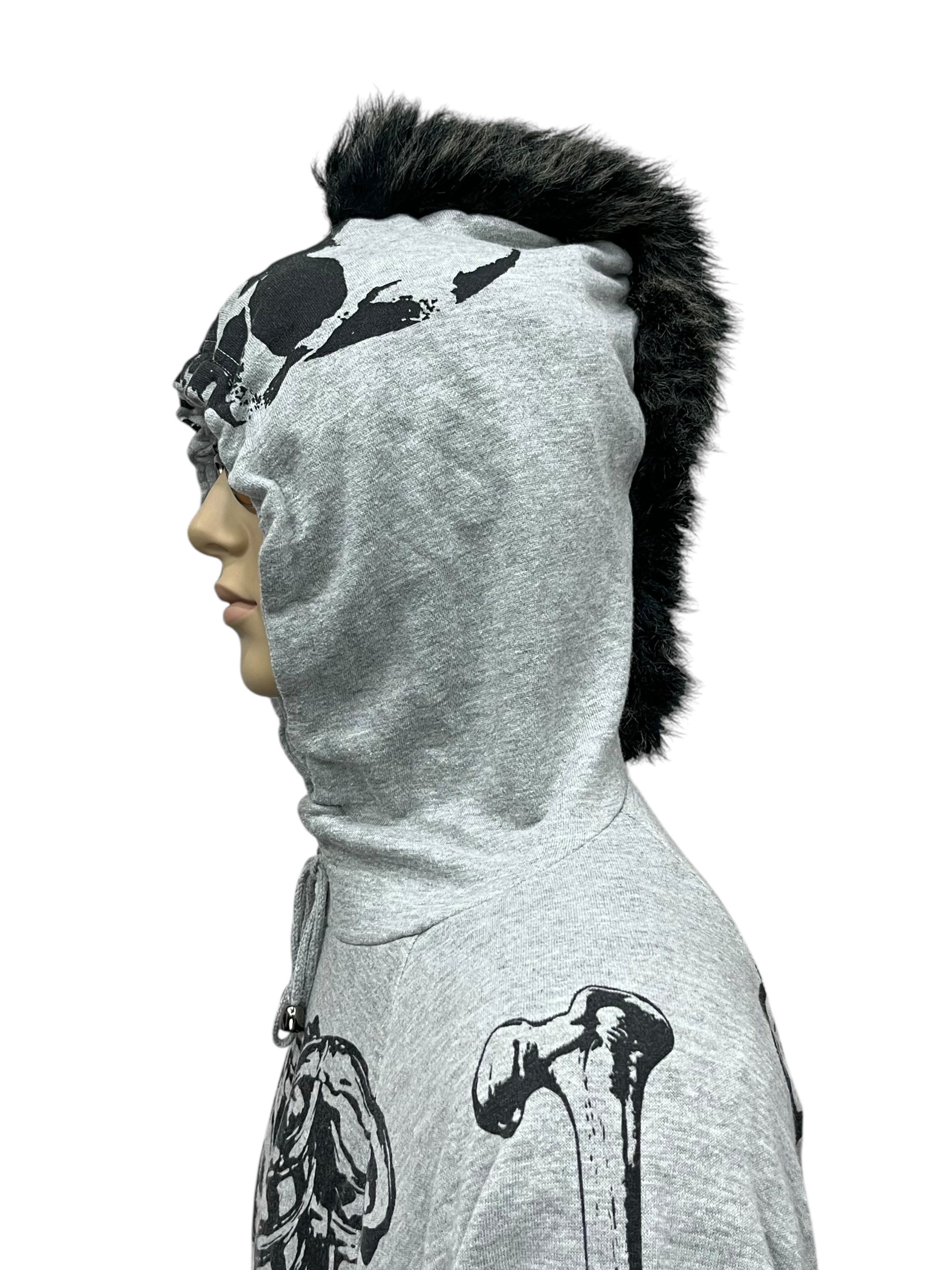 Japanese Brand OGGETTO Skeleton Skull Punk Mohawk Hair Hooded Kapital Style Size M / US 6-8 / IT 42-44 - 2 Thumbnail